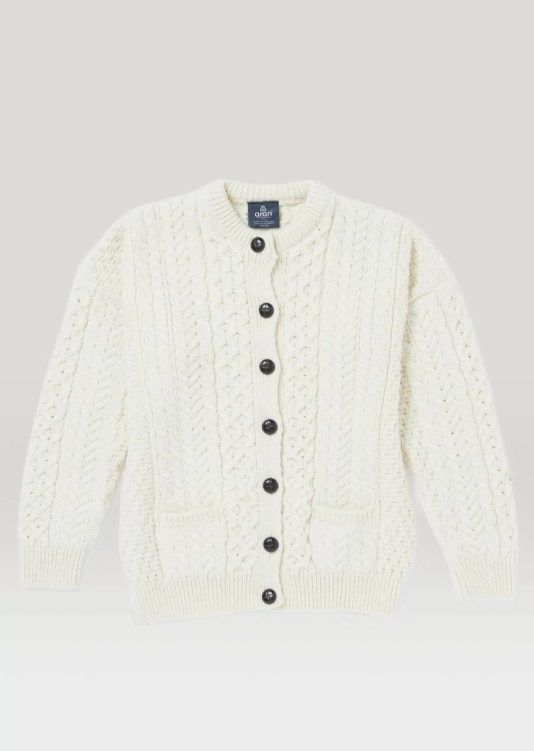 Aran Sweaters | Aran Cardigans^Aran Woollen Mills Achill Island Ladies Aran Cardigan | Natural