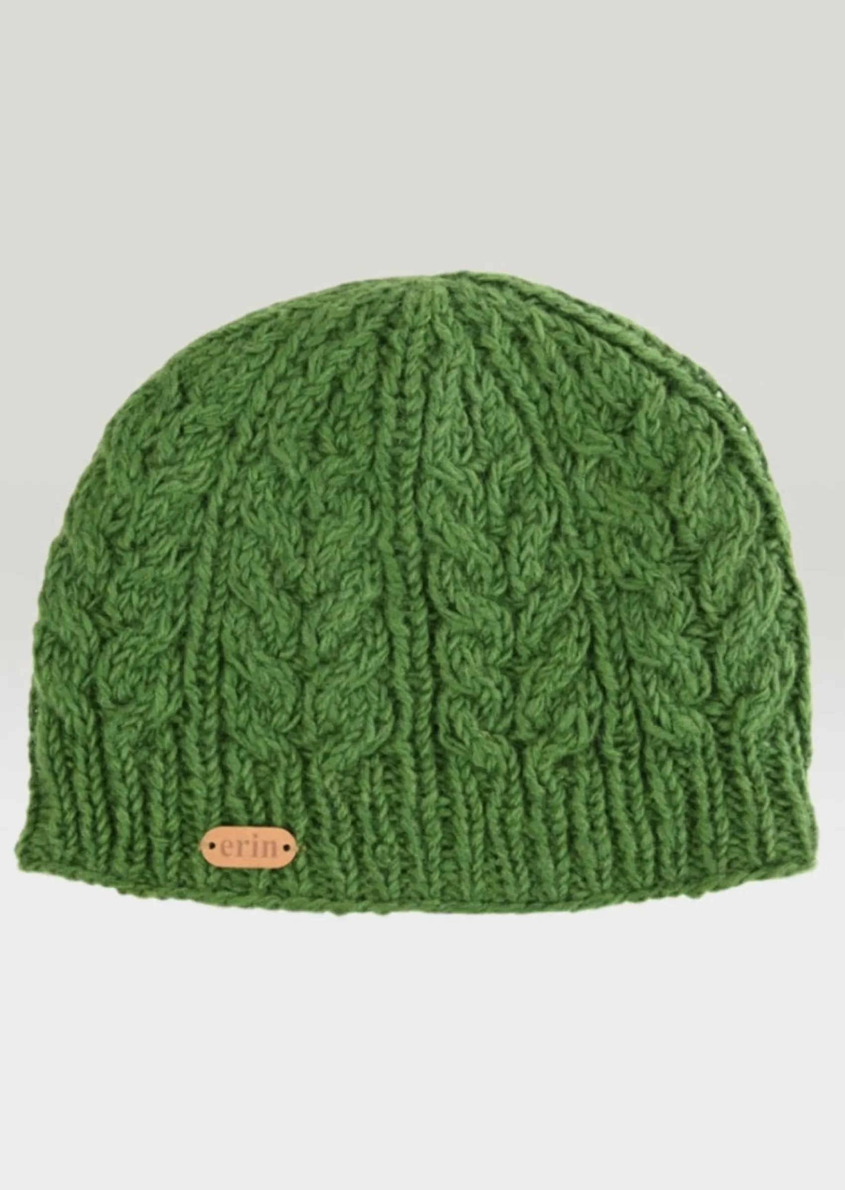 Hats & Caps^Erin Knitwear Aran Cable Pullon Hat | Green