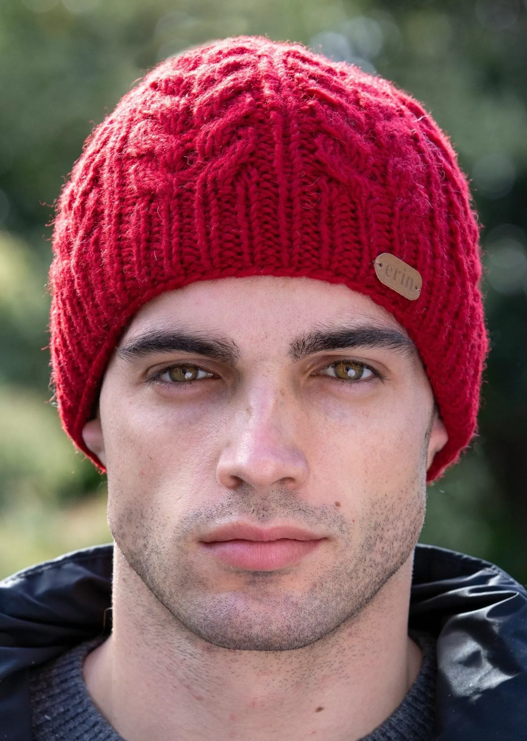 Hats & Caps^Erin Knitwear Aran Cable Pullon Hat | Red