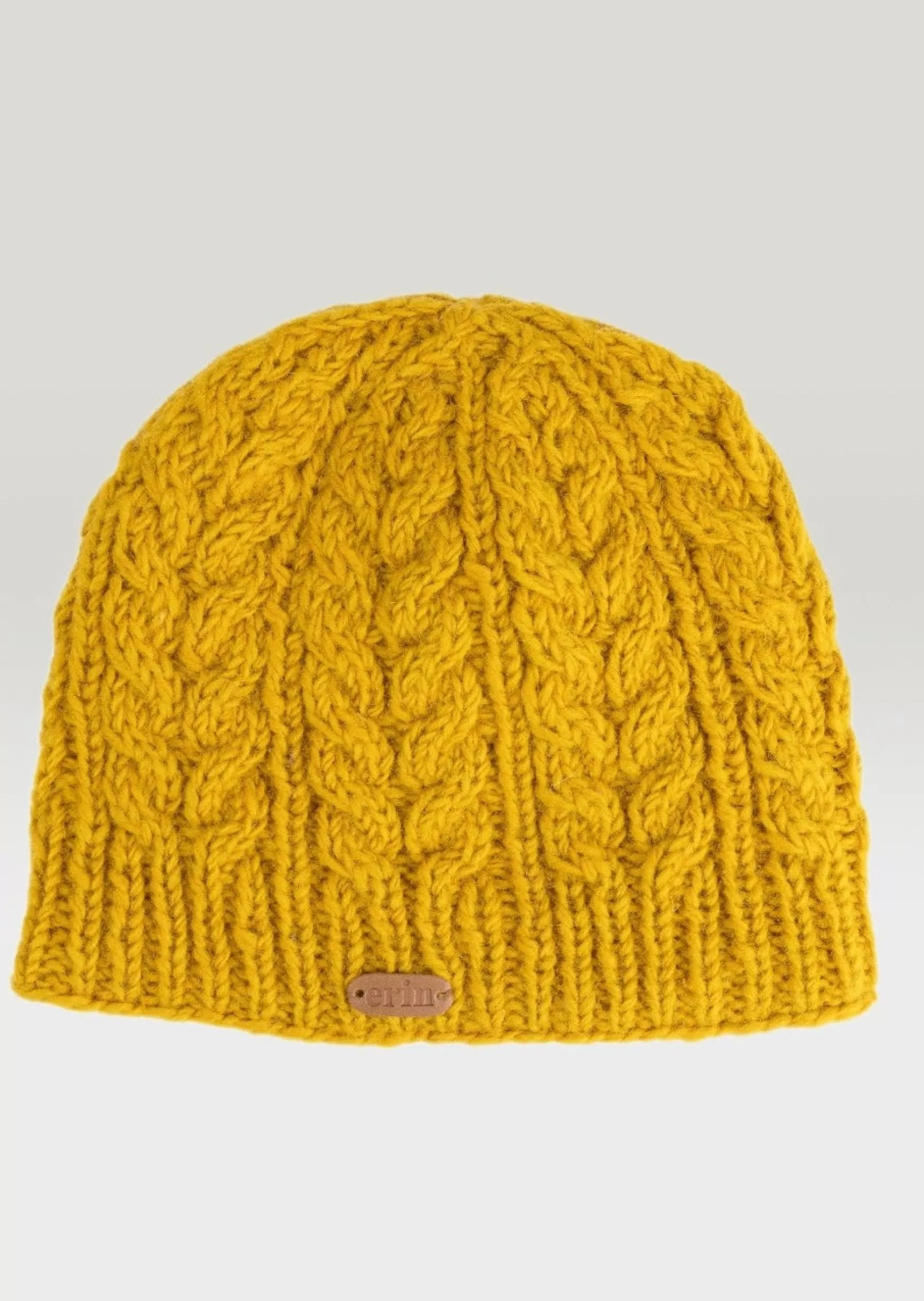 Hats & Caps^Erin Knitwear Aran Cable Pullon Hat | Sunflower