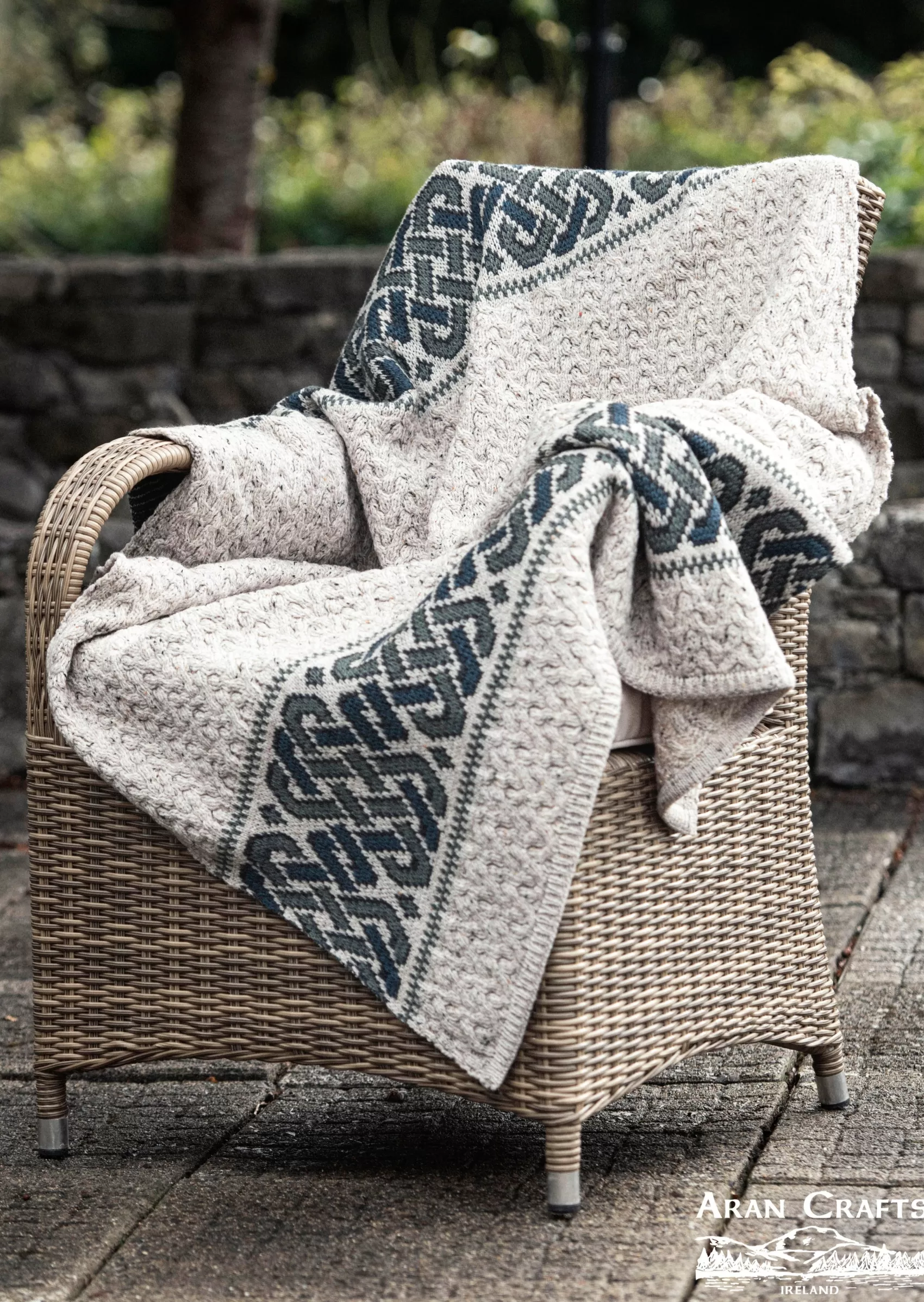 Blankets & Throws | Wool Blankets^Aran Crafts Aran Celtic Throw | Oatmeal