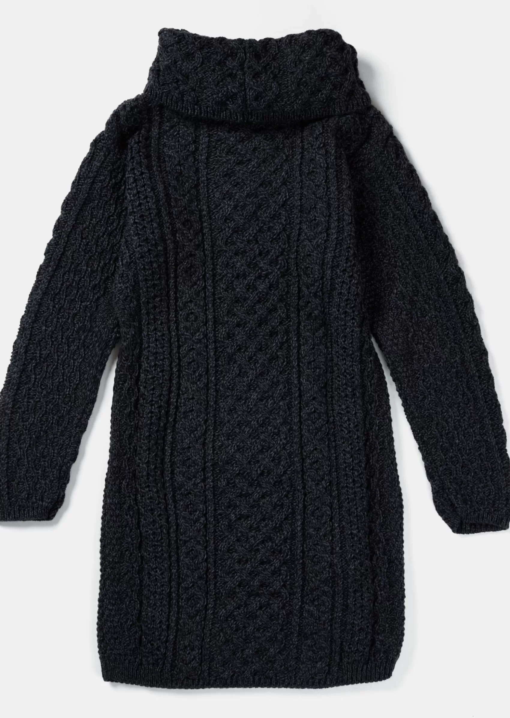 Aran Sweaters^Aran Woollen Mills Aran Cowl Neck Dress | Charcoal