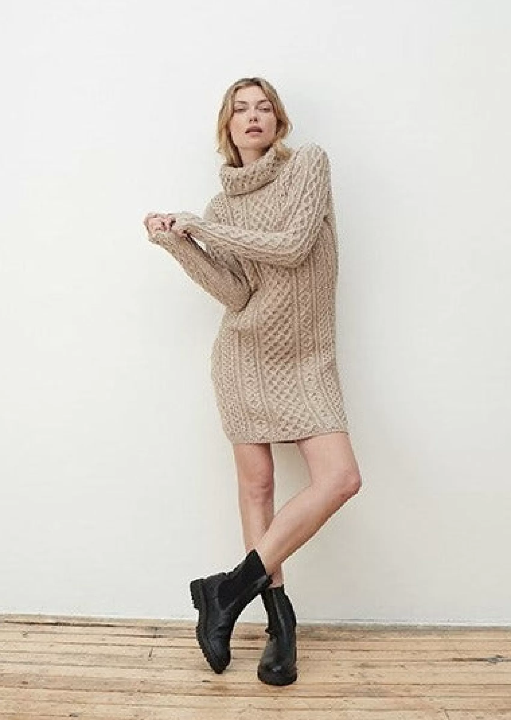 Aran Sweaters^Aran Woollen Mills Aran Cowl Neck Dress | Oatmeal