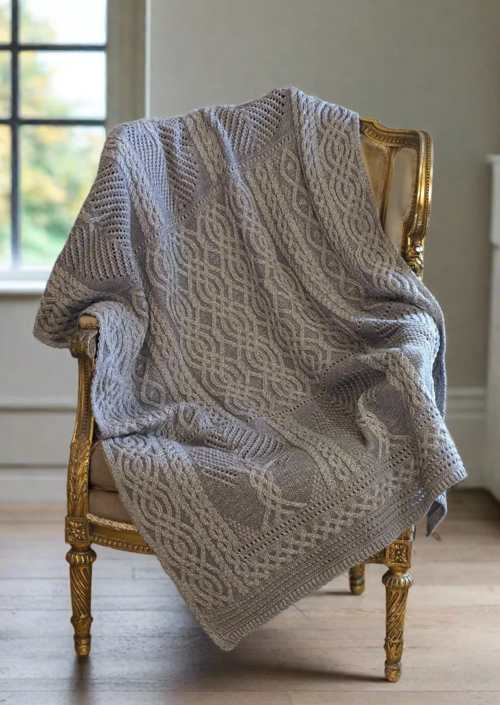 Blankets & Throws | Aran Knit Blankets^Aran Crafts Fairy Tree Merino Throw | Grey