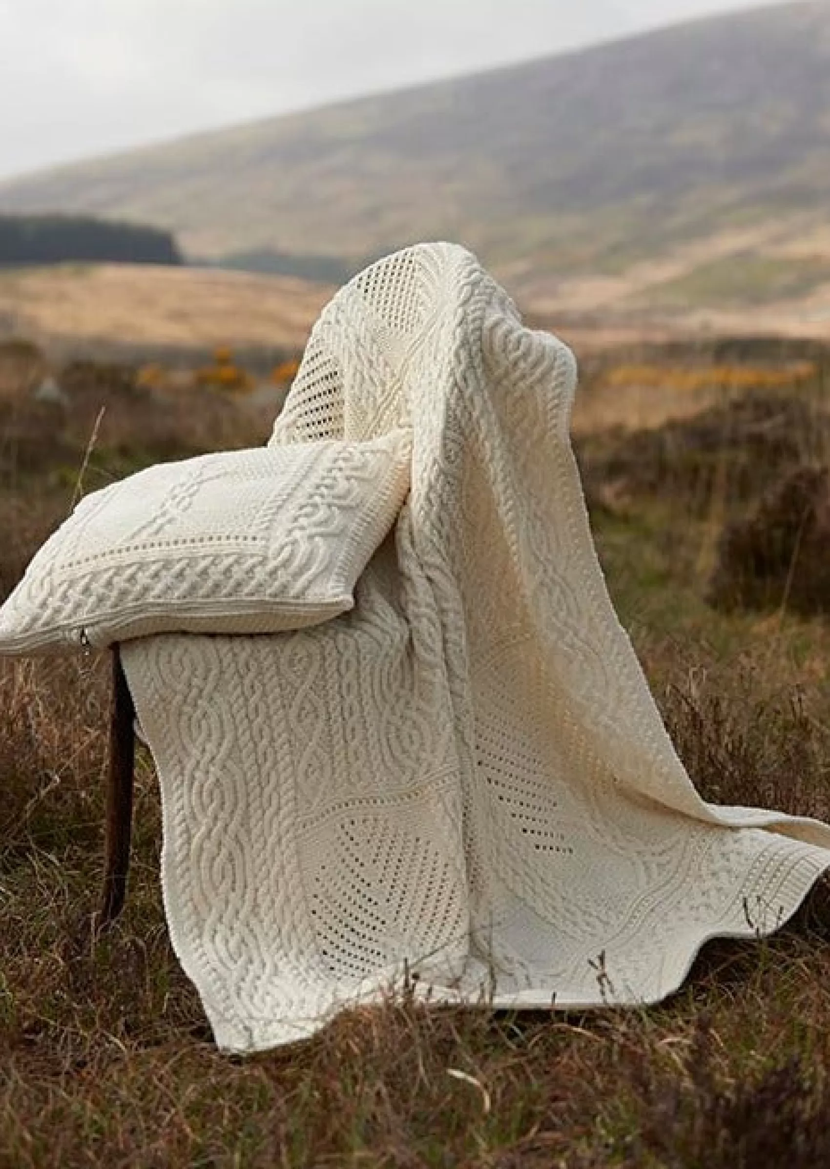 Blankets & Throws | Aran Knit Blankets^Aran Crafts Fairy Tree Merino Throw | Natural