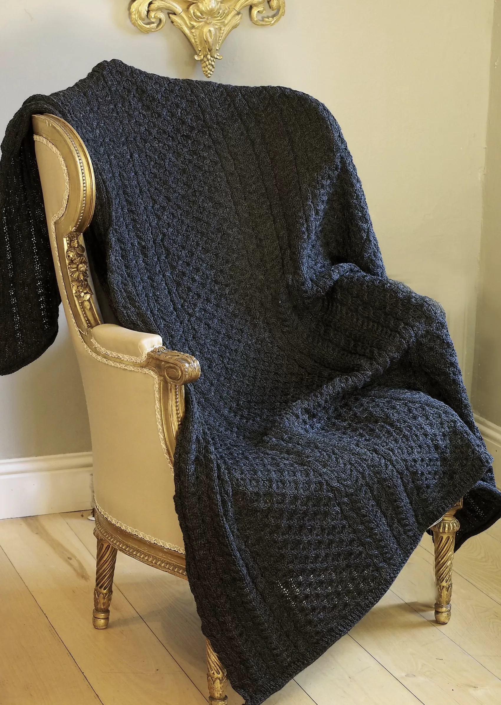 Blankets & Throws | Wool Blankets^Aran Crafts Honeycomb Wool Throw | Charcoal