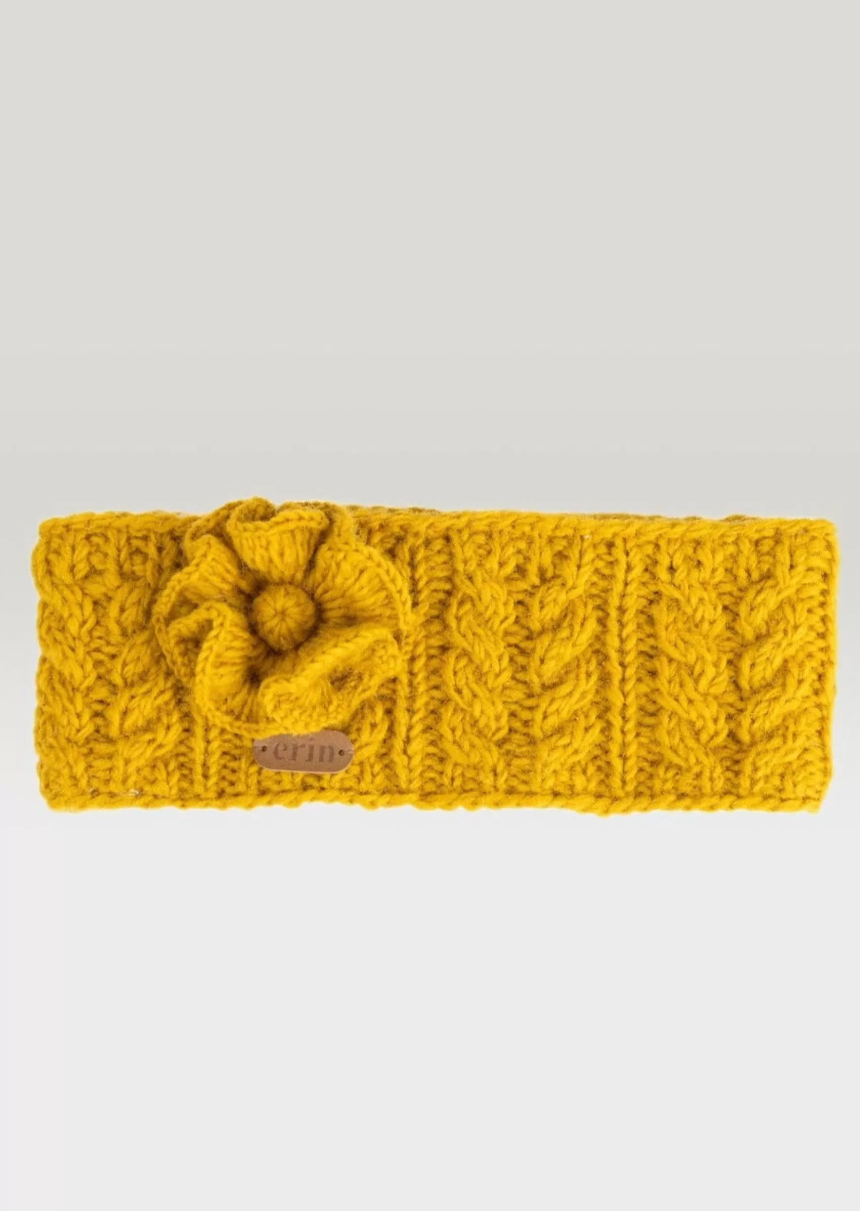 Hats & Caps^Erin Knitwear Aran Knitted Flower Wool Headband | Sunflower