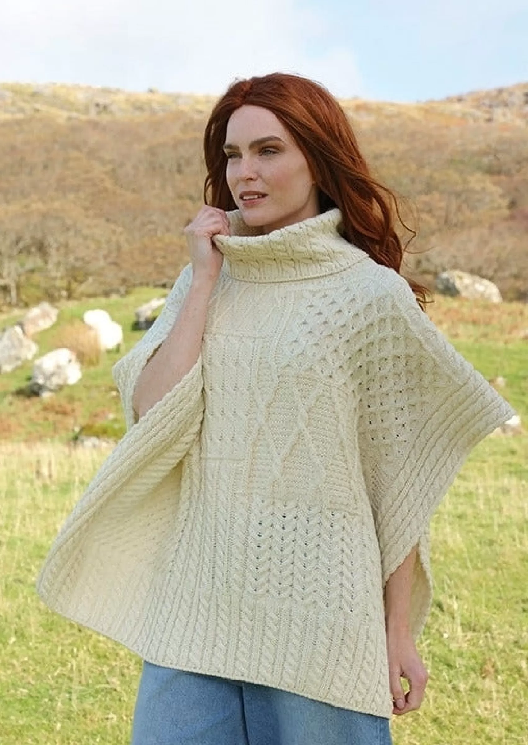 Ponchos / Capes / Shawls^Aran Woollen Mills Aran Merino Wool Shawl | Natural