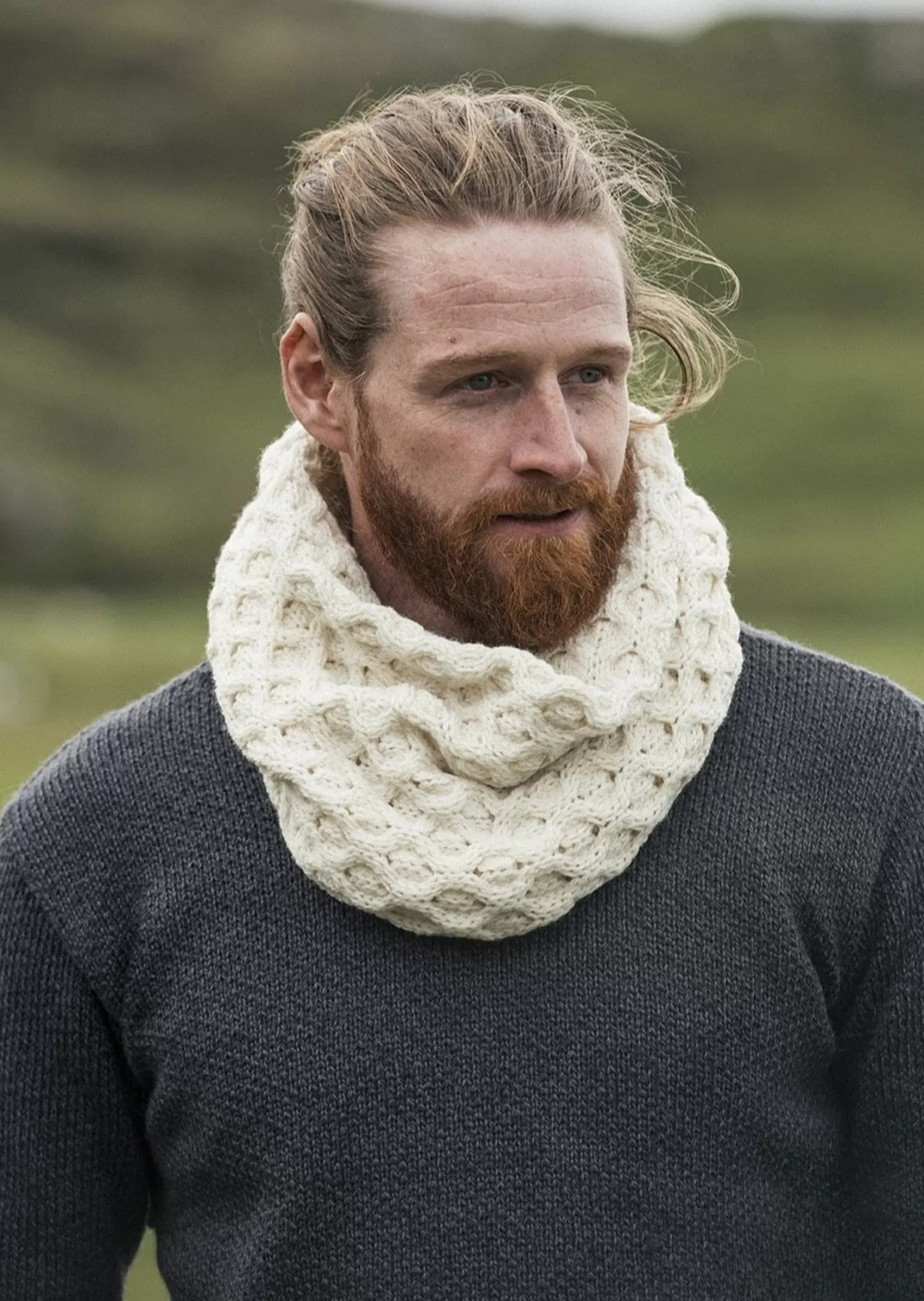 Scarves^Aran Woollen Mills Aran Merino Wool Snood | Natural