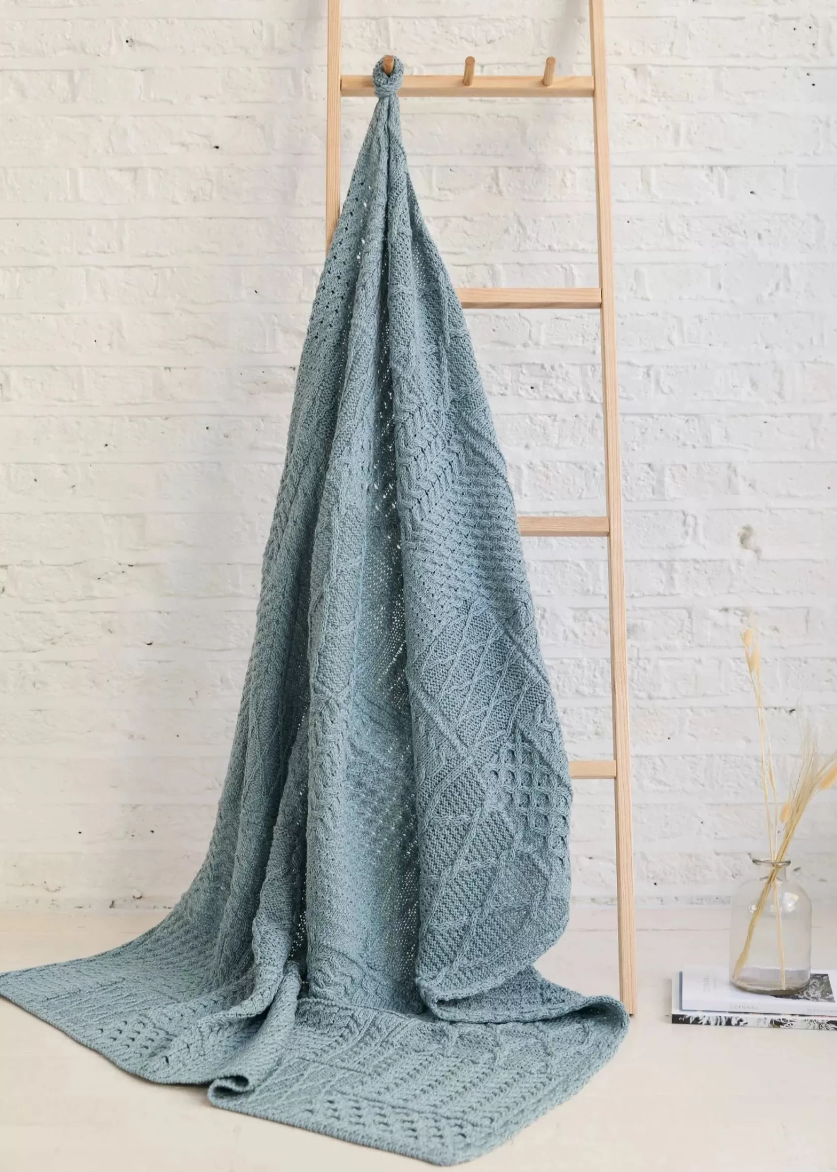 Blankets & Throws | Wool Blankets^Aran Woollen Mills Aran Patchwork Blanket | Mist Marl