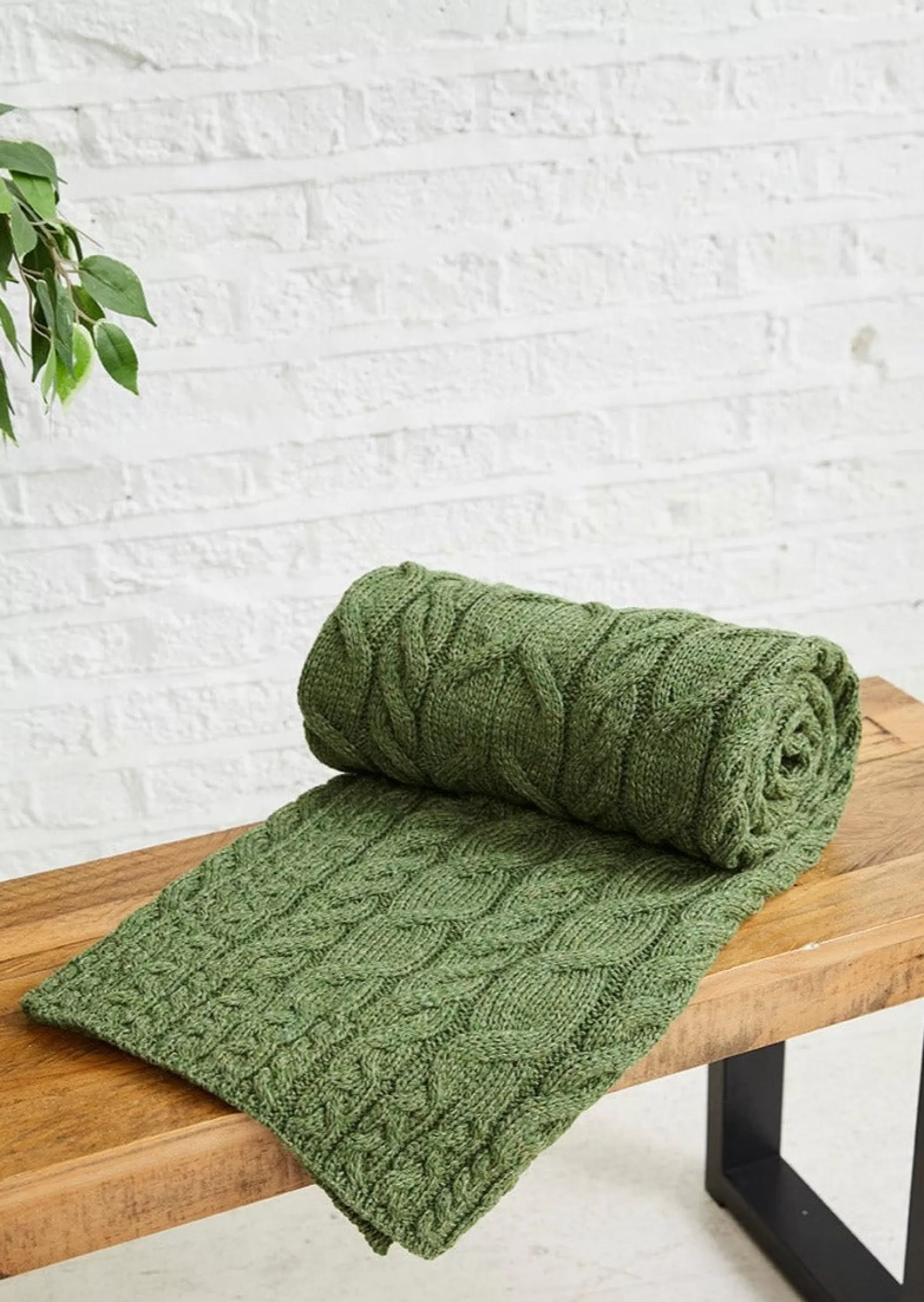 Blankets & Throws | Wool Blankets^Aran Woollen Mills Aran Supersoft Blanket | Green