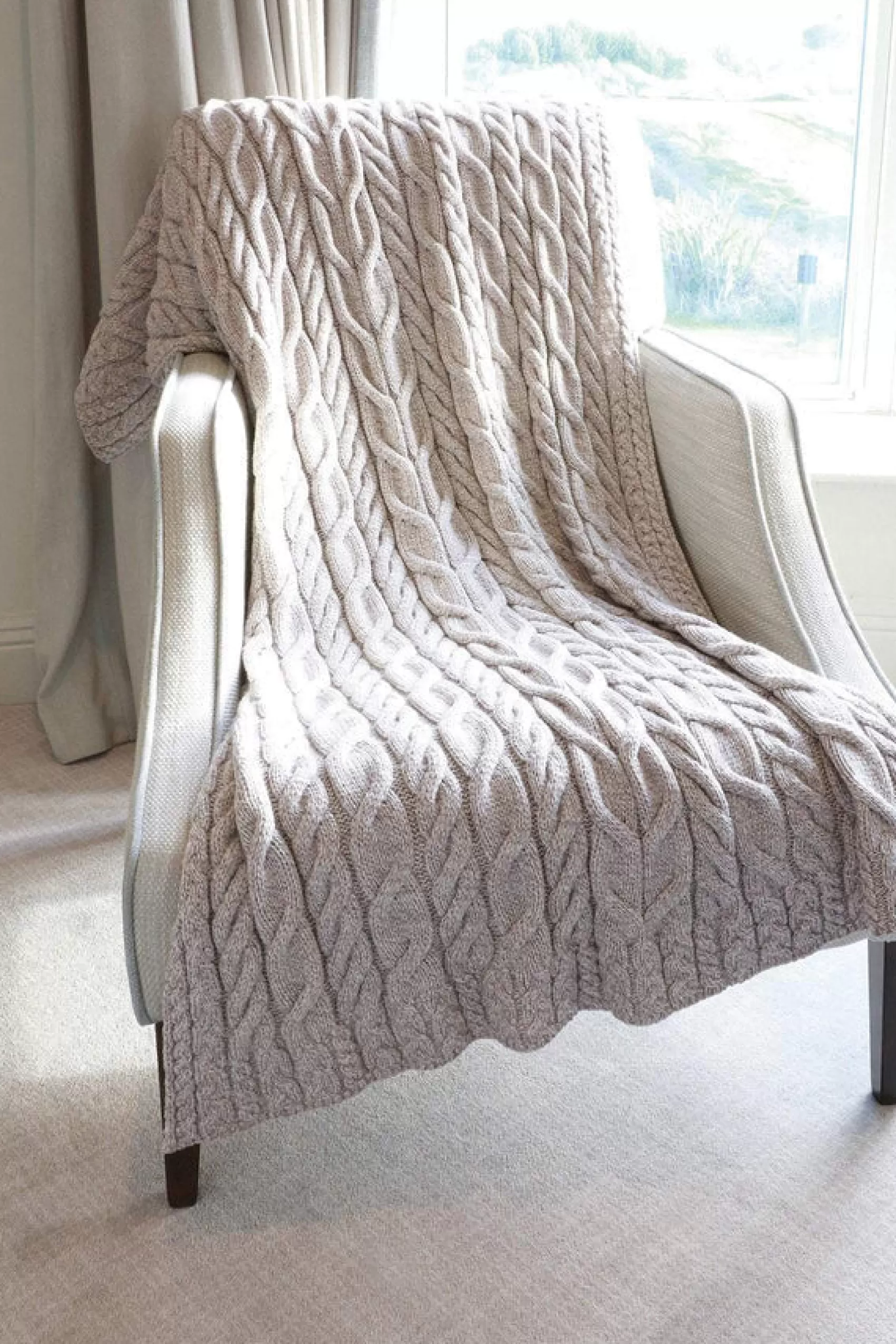 Blankets & Throws | Wool Blankets^Aran Woollen Mills Aran Supersoft Blanket | Oatmeal