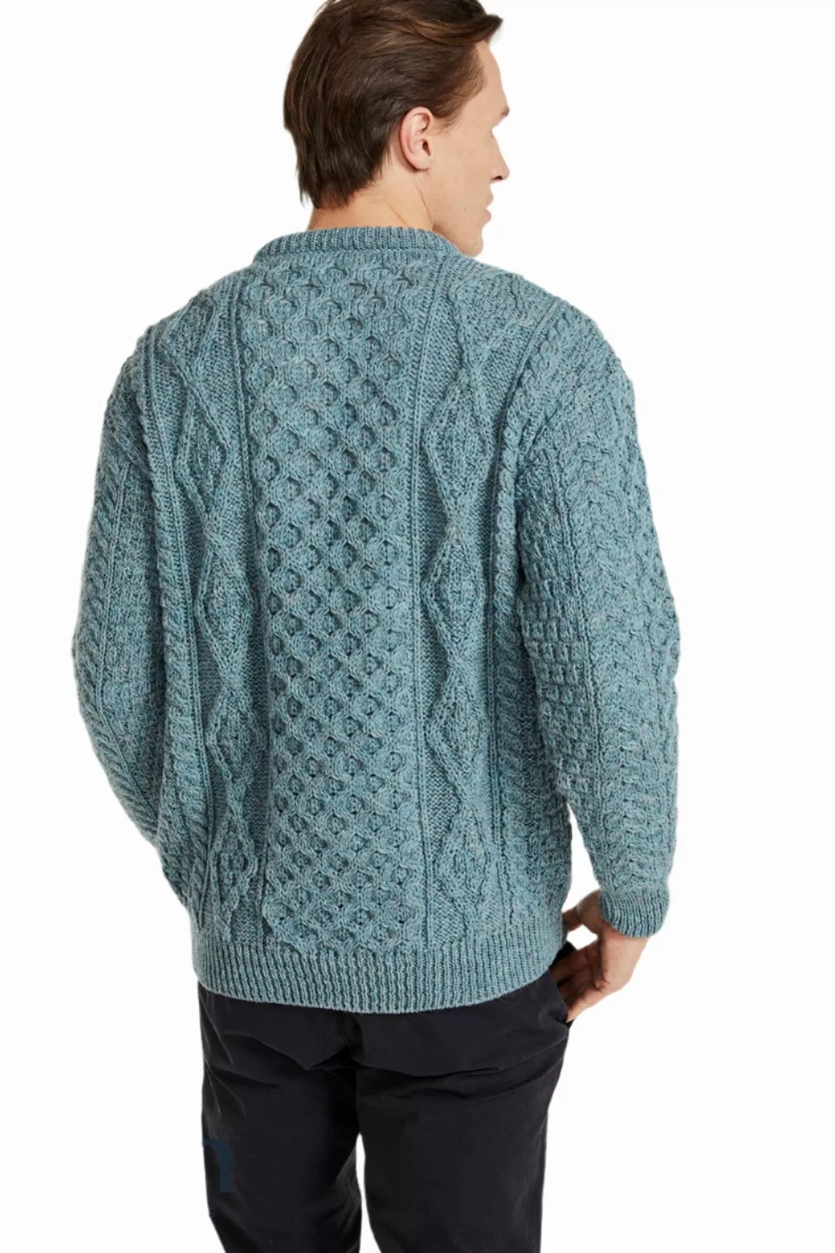 Aran Sweaters^Aran Woollen Mills Aran Unisex Wool Sweater | Summer Storm