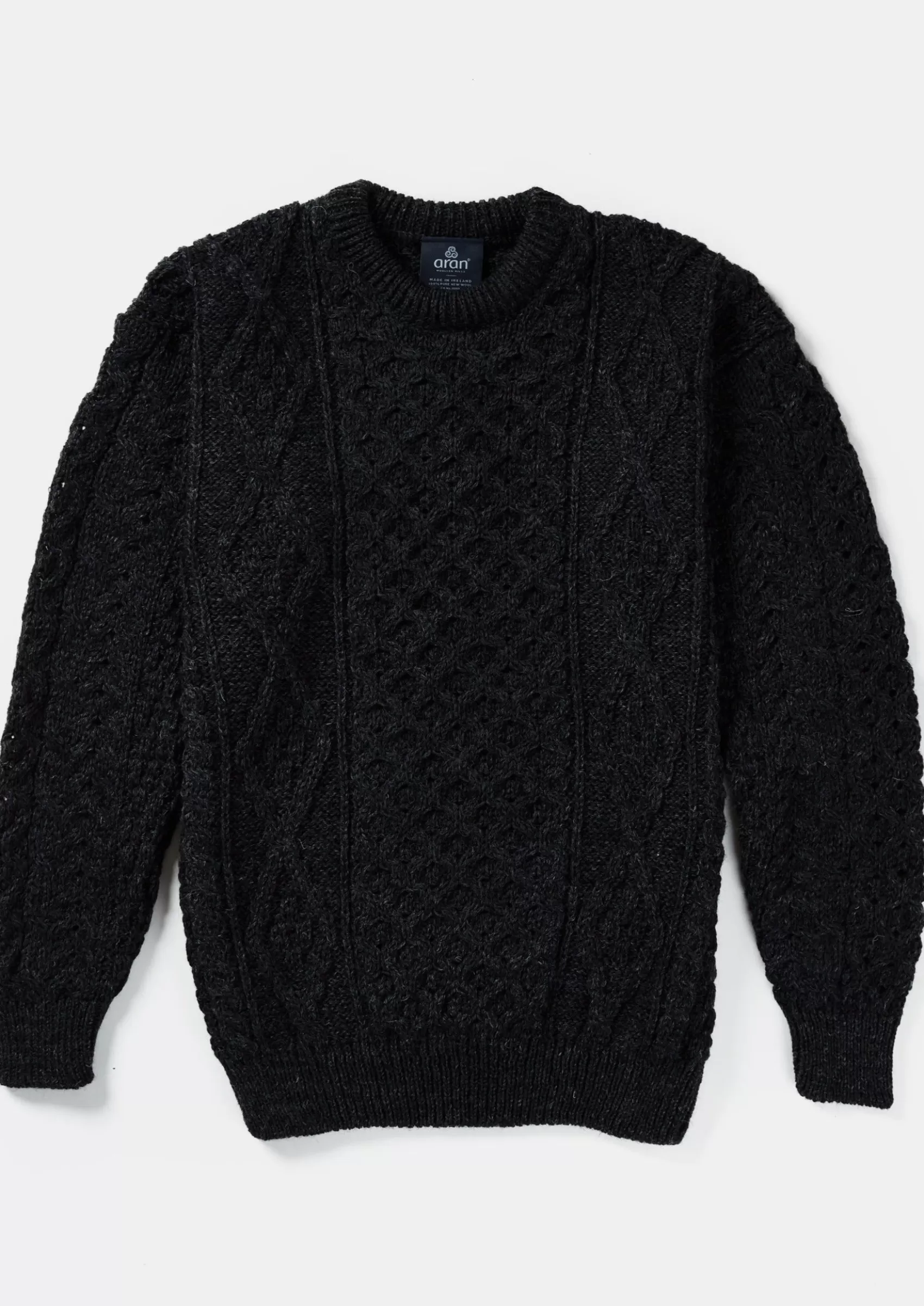 Aran Sweaters^Aran Woollen Mills Aran Wool Sweater | Charcoal