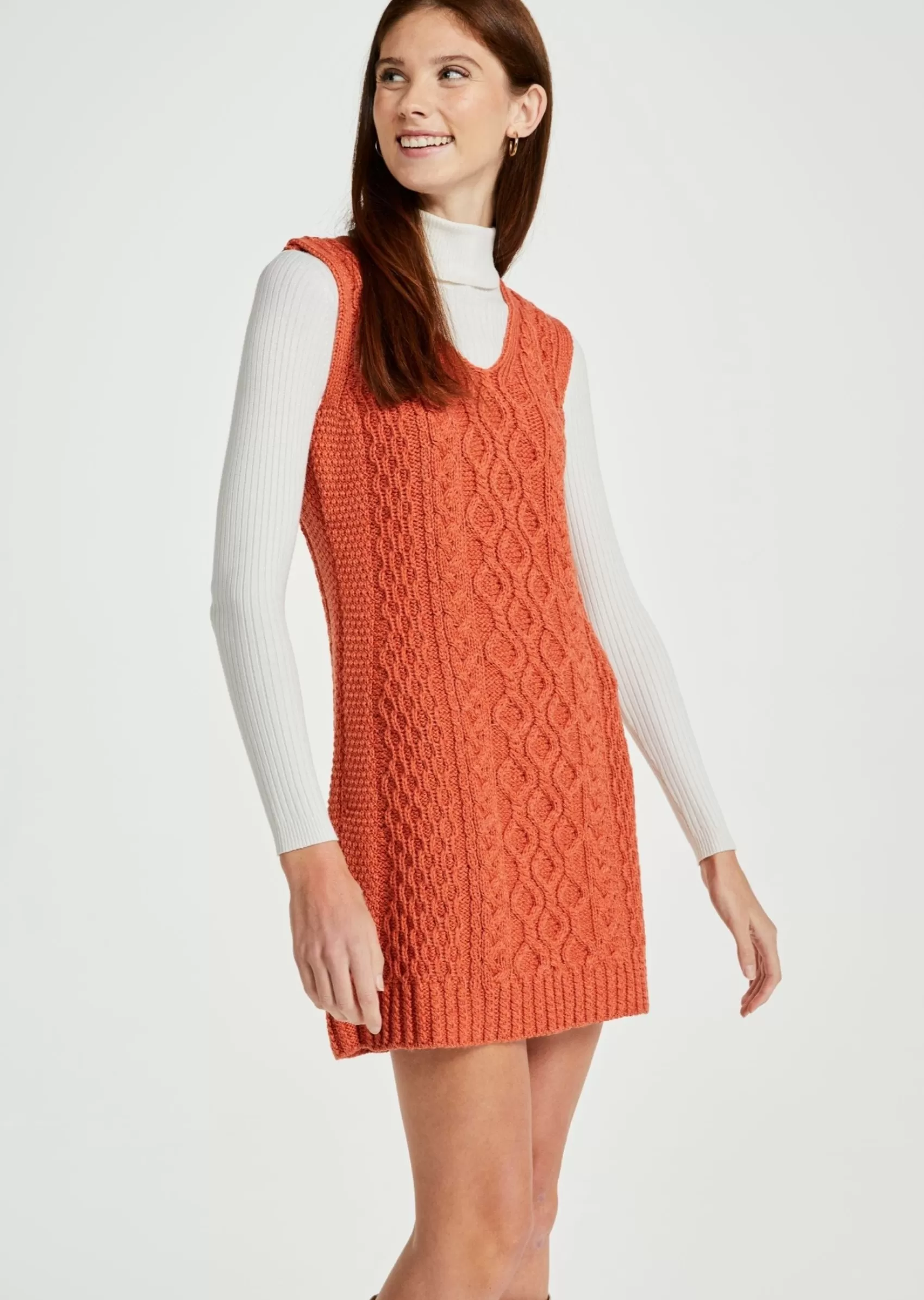 Aran Sweaters^Aran Woollen Mills Ardmore Aran Ladies Sleeveless Dress | Clearance