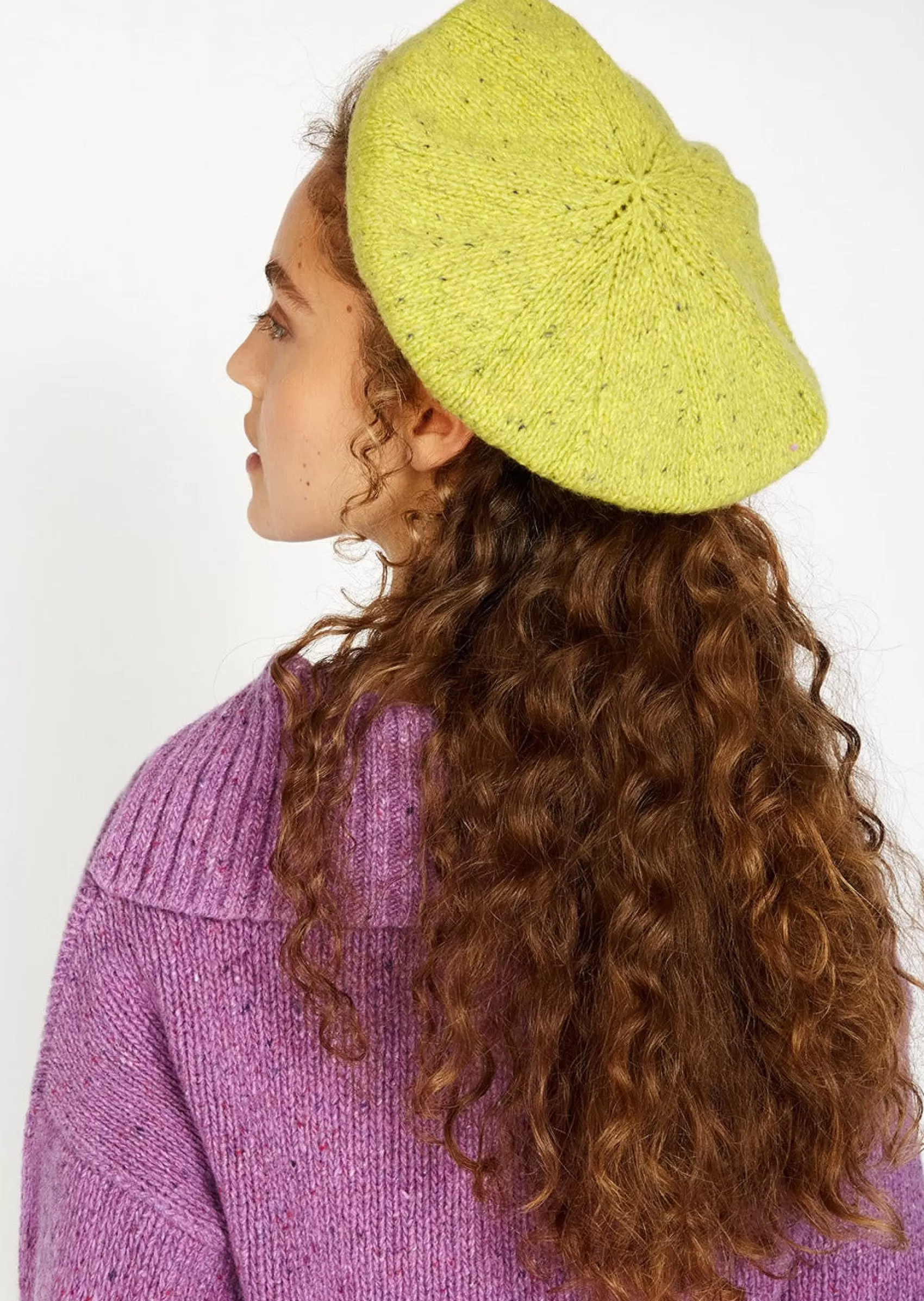 Hats & Caps^Irelands Eye Knitwear Ballybay Aran Beret - Chartreuse