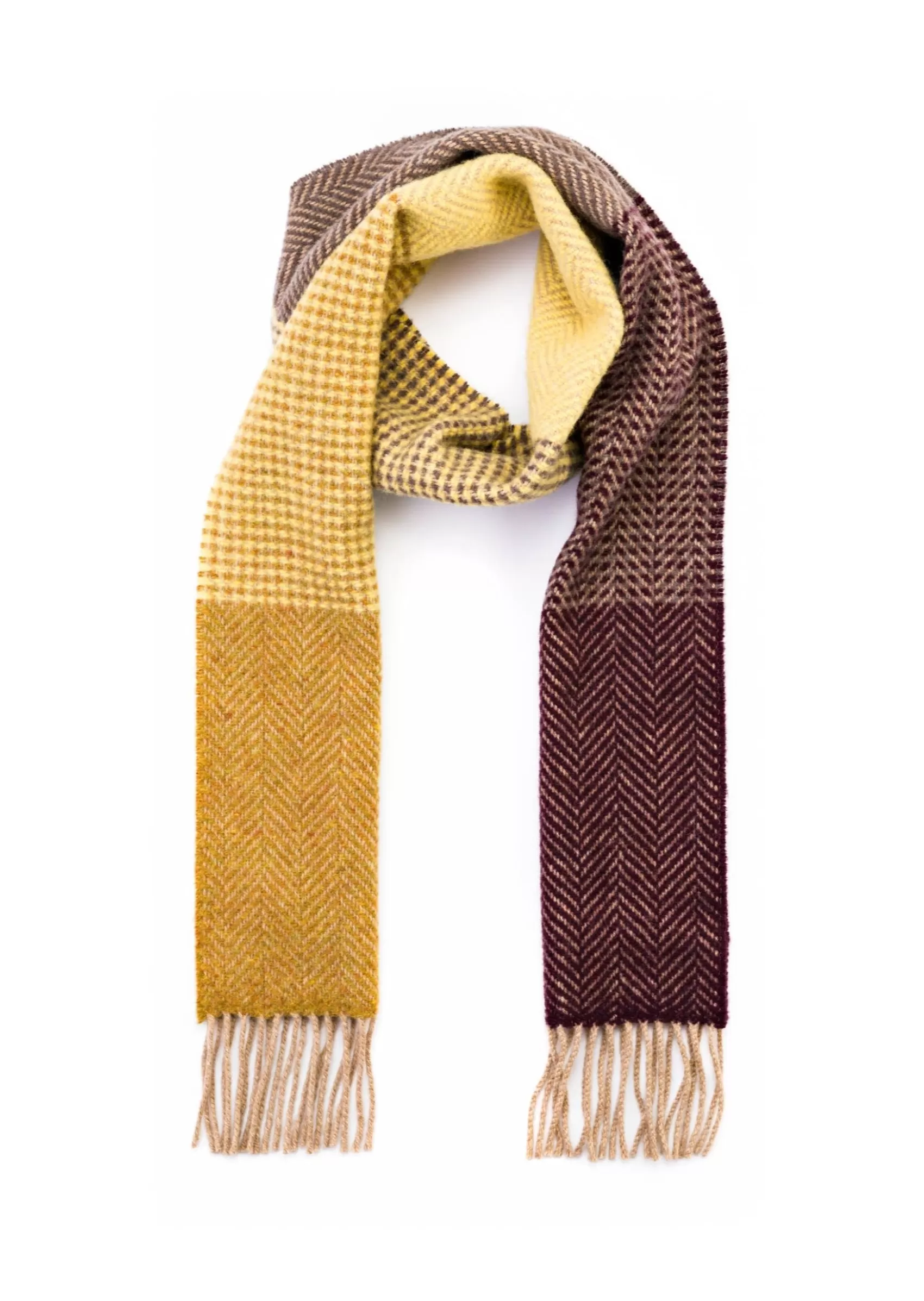 Scarves^John Hanly Cashmere Merino Scarf | Mustard Brown Plaid