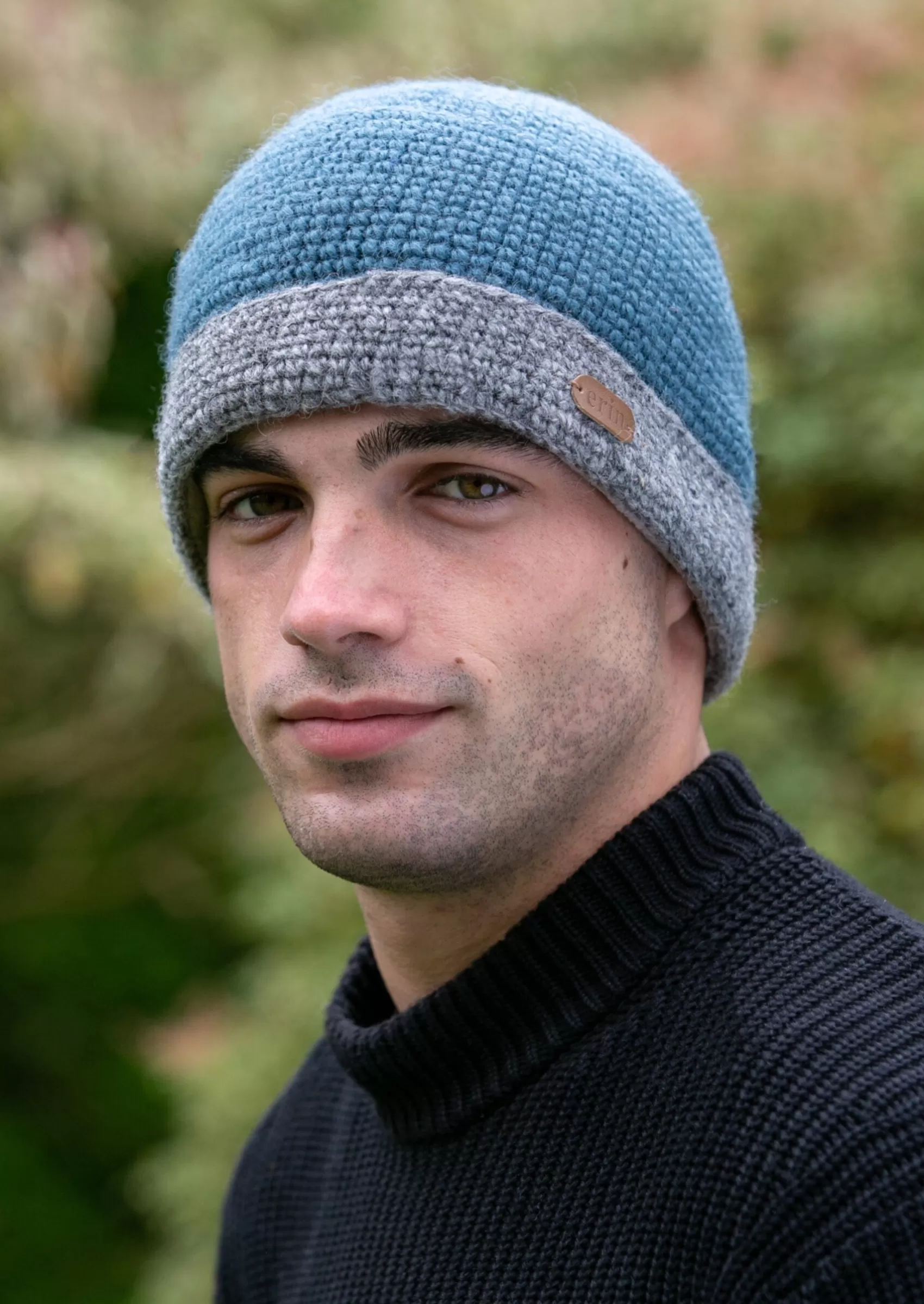 Wool Hats^Erin Knitwear Charcoal Rib Pullon Hat | Blue