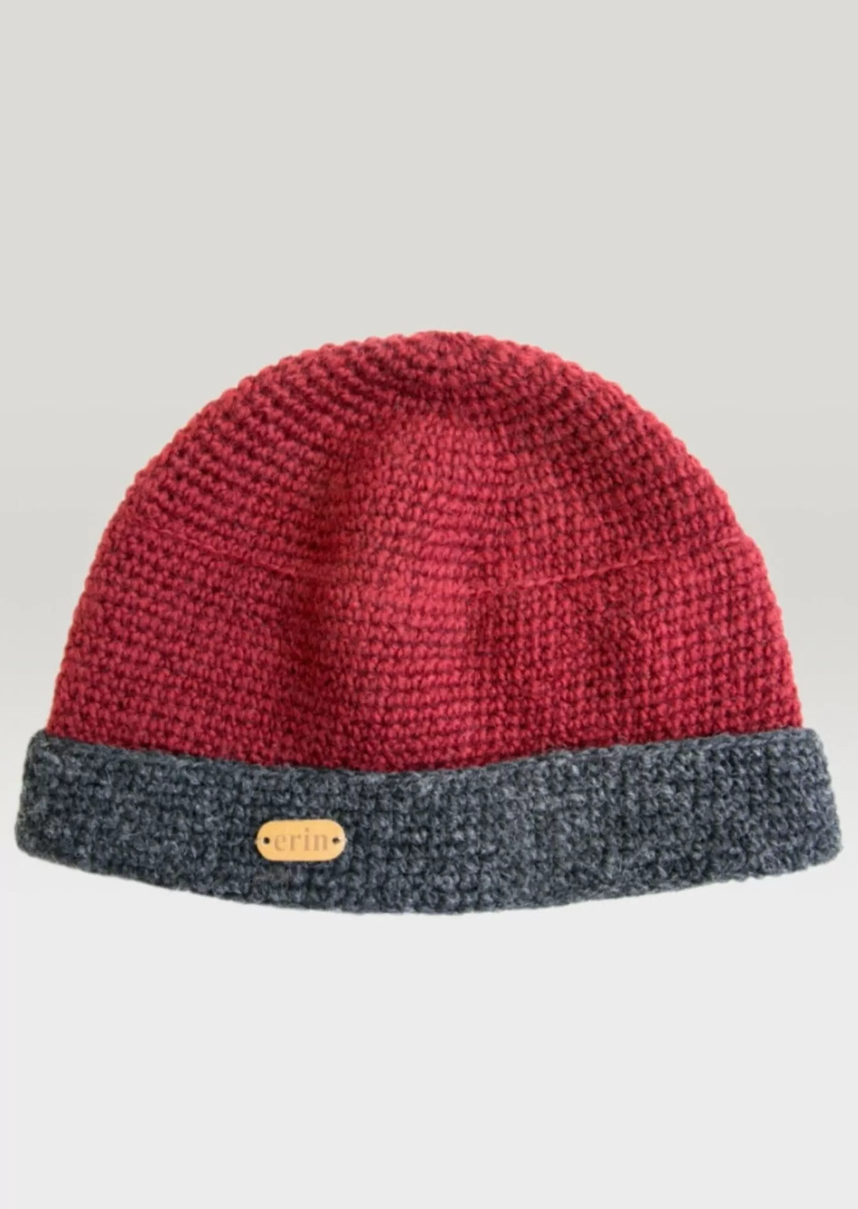 Wool Hats^Erin Knitwear Charcoal Rib Pullon Hat | Red Charcoal