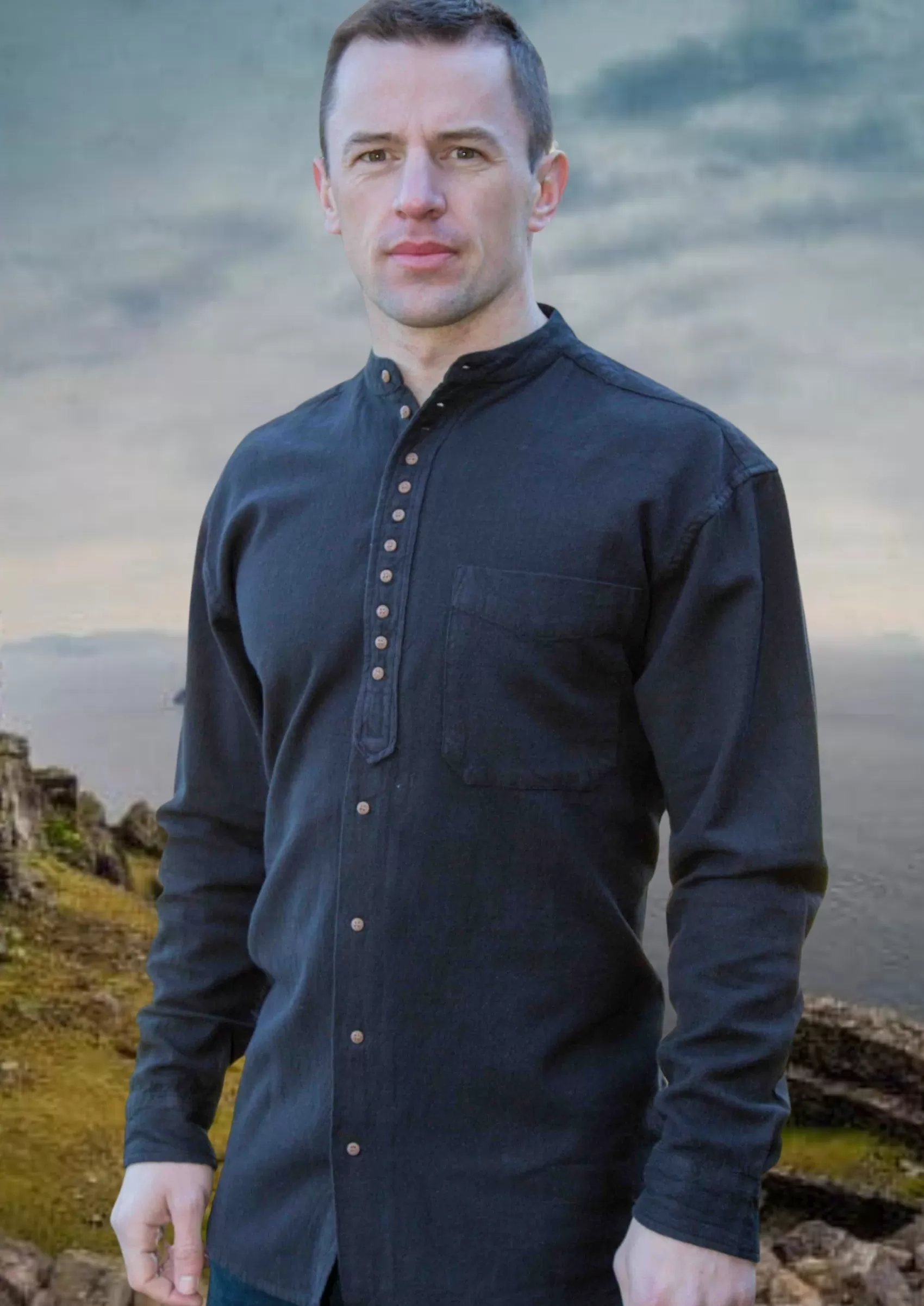 Traditional Shirts^Civilian Men's Shirt | Black