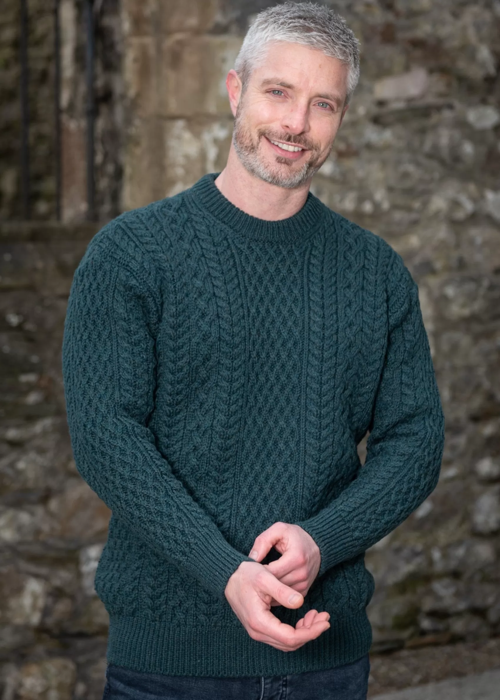 Aran Sweaters^Irelands Eye Knitwear Cuileann Aran Sweater | Green