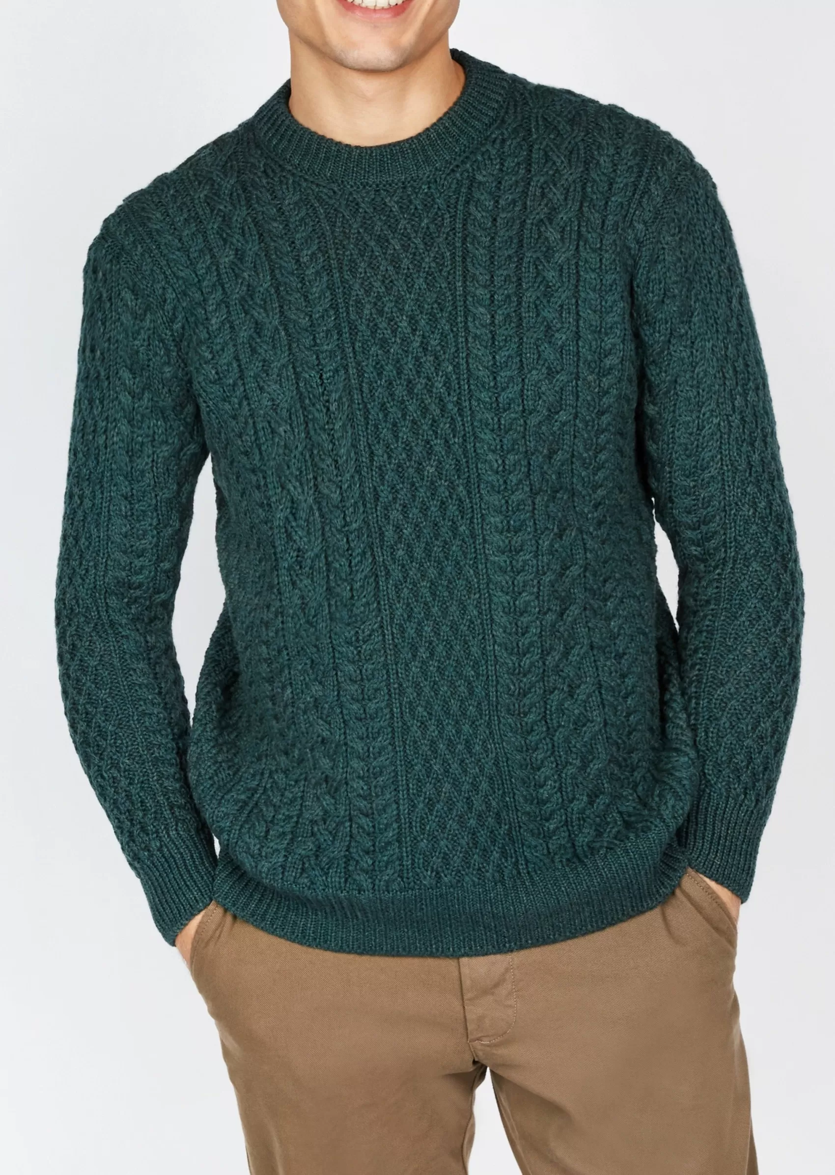 Aran Sweaters^Irelands Eye Knitwear Cuileann Aran Sweater | Green