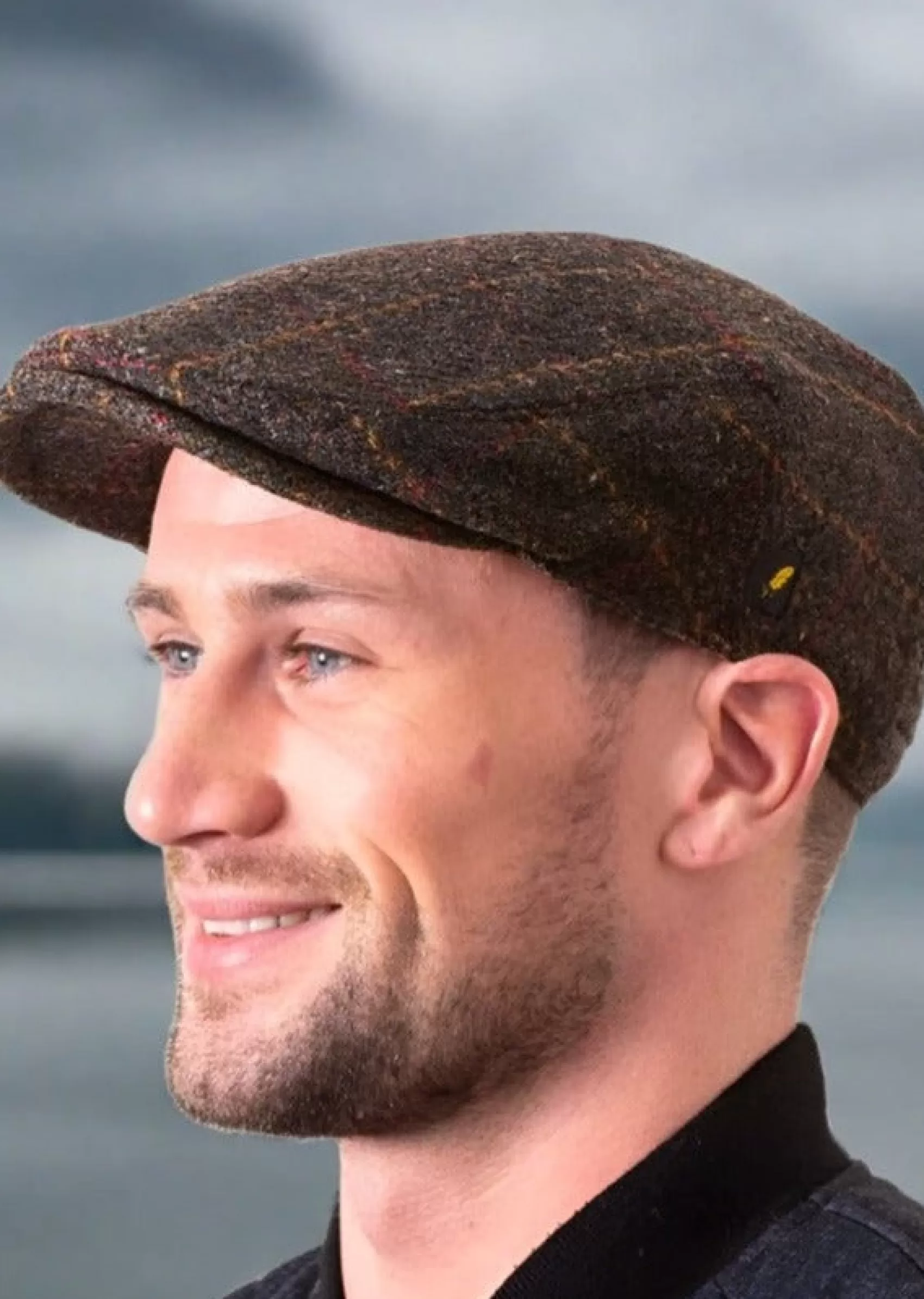 Traditional Hats^Hatman of Ireland Dubliner Brown Check Cap