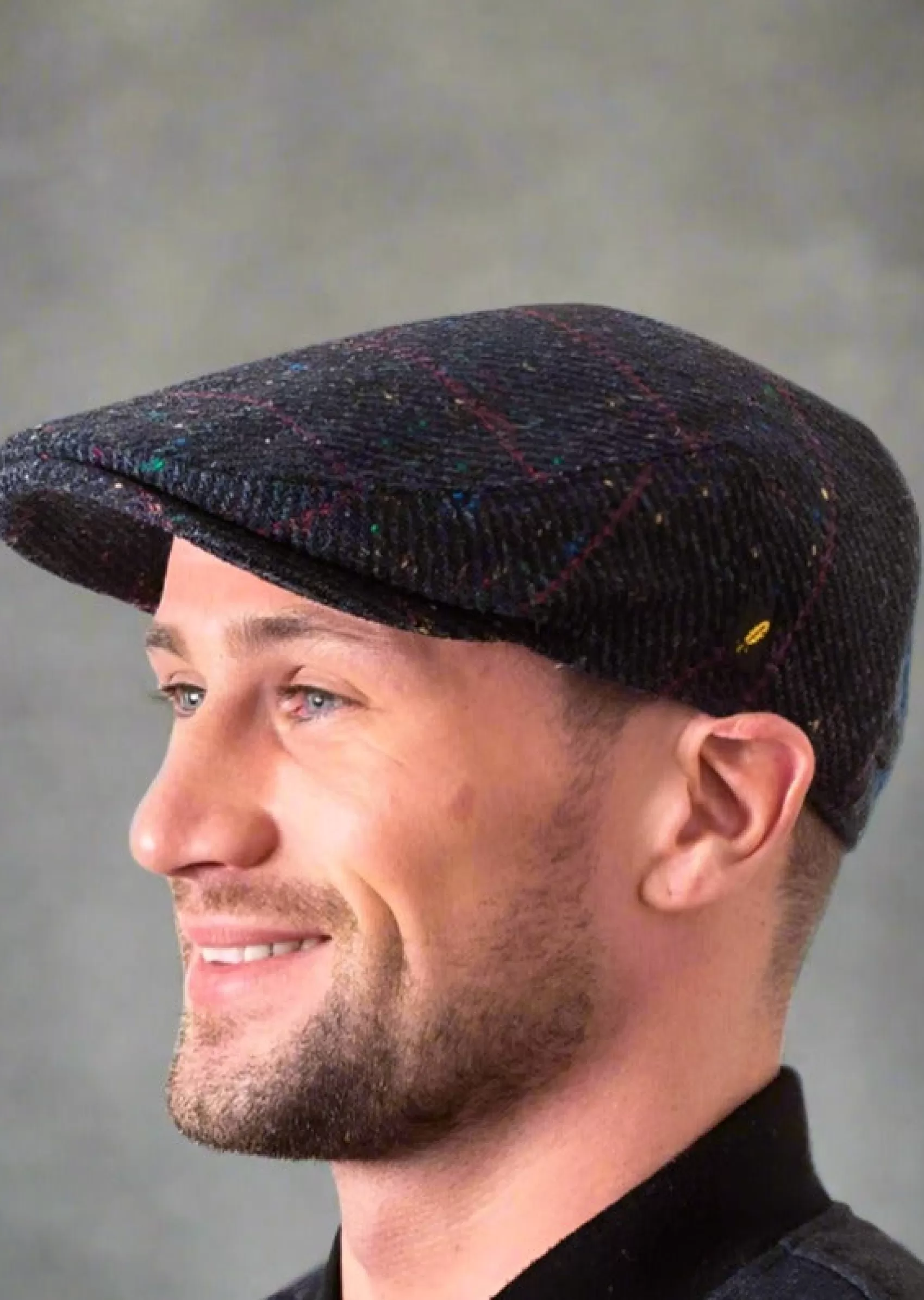 Traditional Hats^Hatman of Ireland Dubliner Navy Check Cap