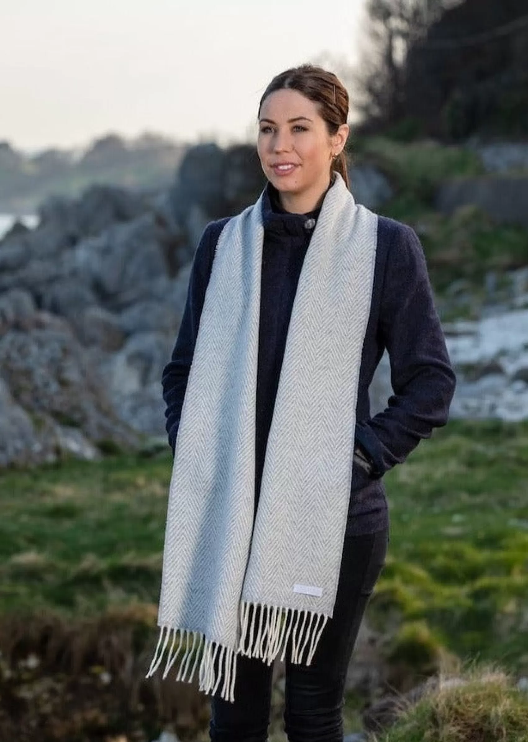 Scarves^Foxford Cashmere Scarf | Pearl Grey