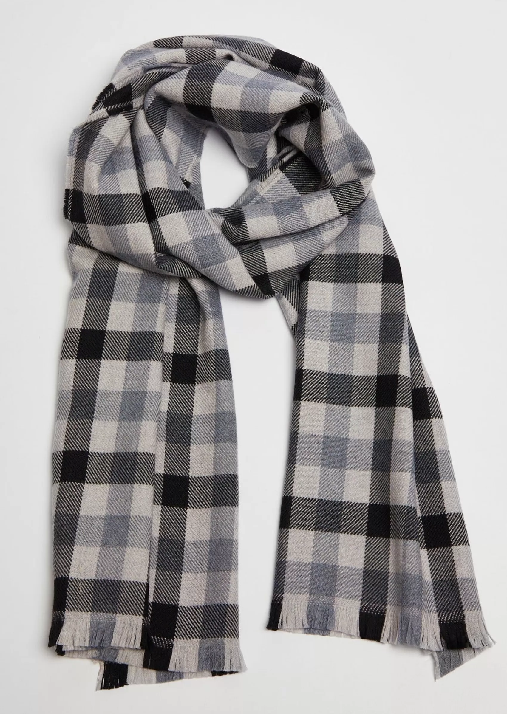 Scarves^Foxford Giant Merino Scarf | Charcoal Check