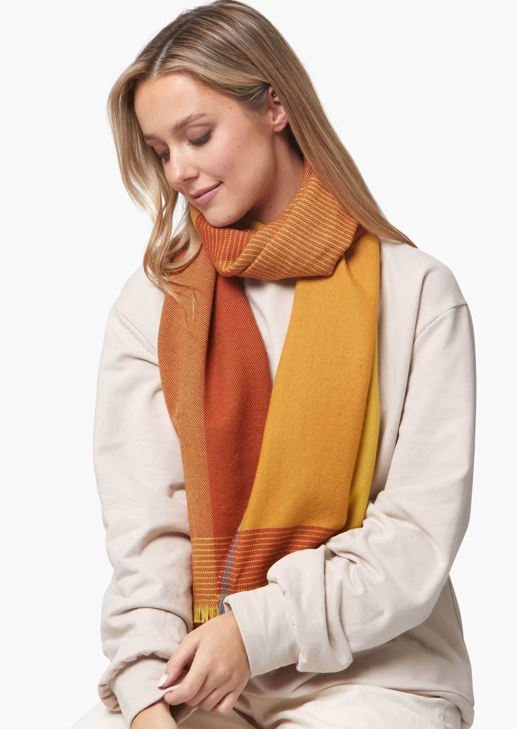 Scarves^Foxford Giant Merino Scarf | Yellow Ochre