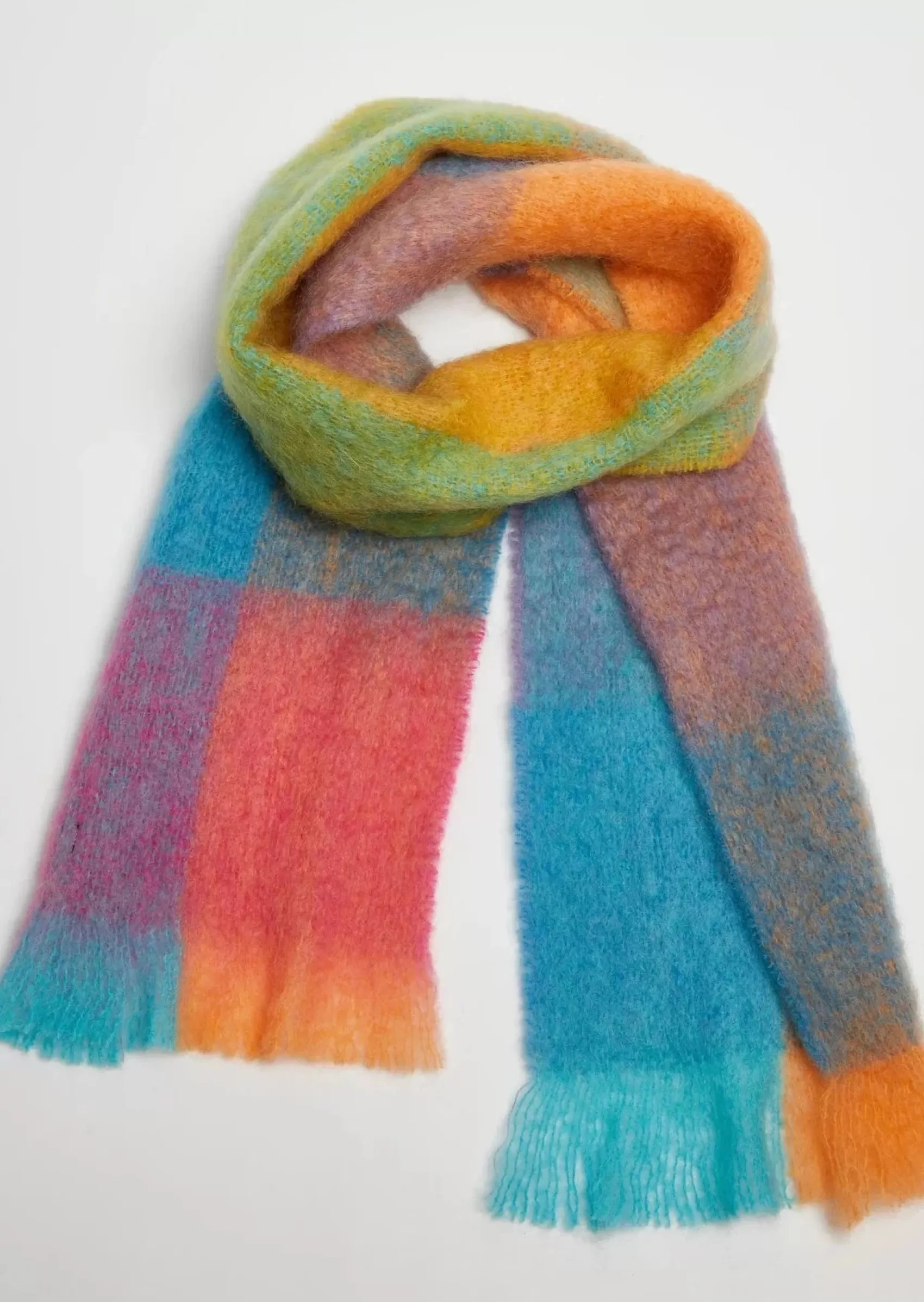 Scarves^Foxford Giant Mohair Scarf | Teal Orange