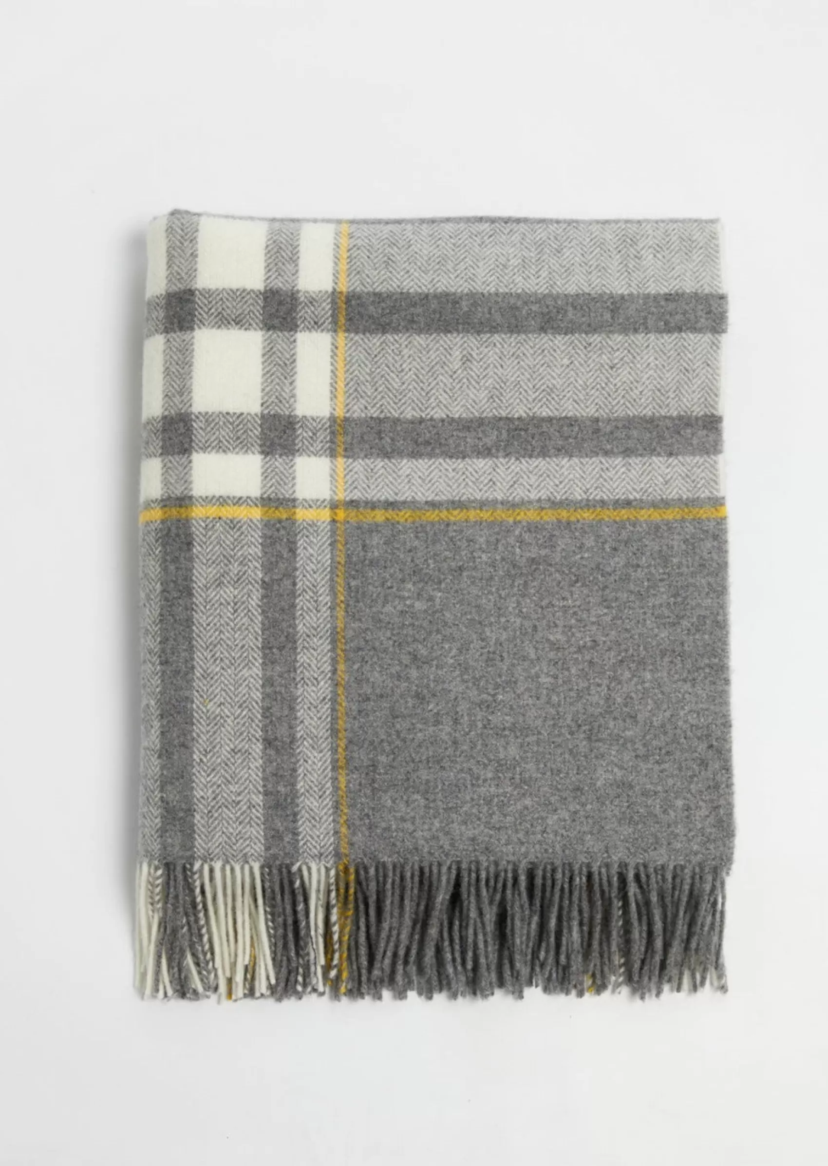 Blankets & Throws | Lambswool Blankets^Foxford Lambswool Throw | Grey White Yellow