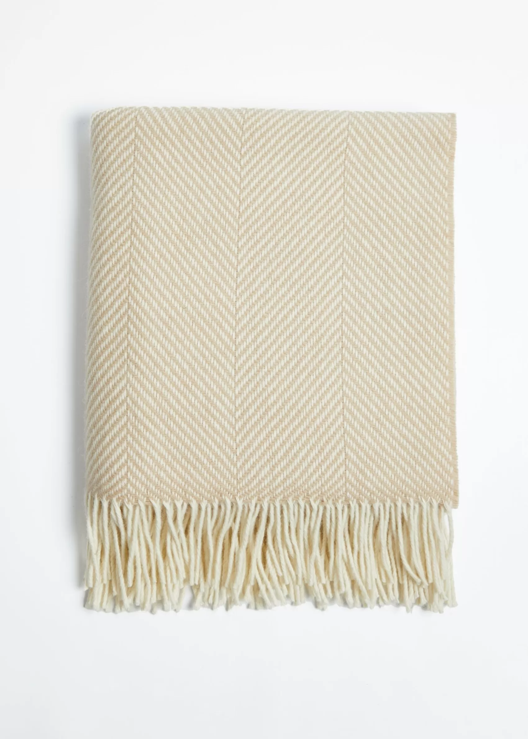 Blankets & Throws | Lambswool Blankets^Foxford Merino Throw | Bone Herringbone