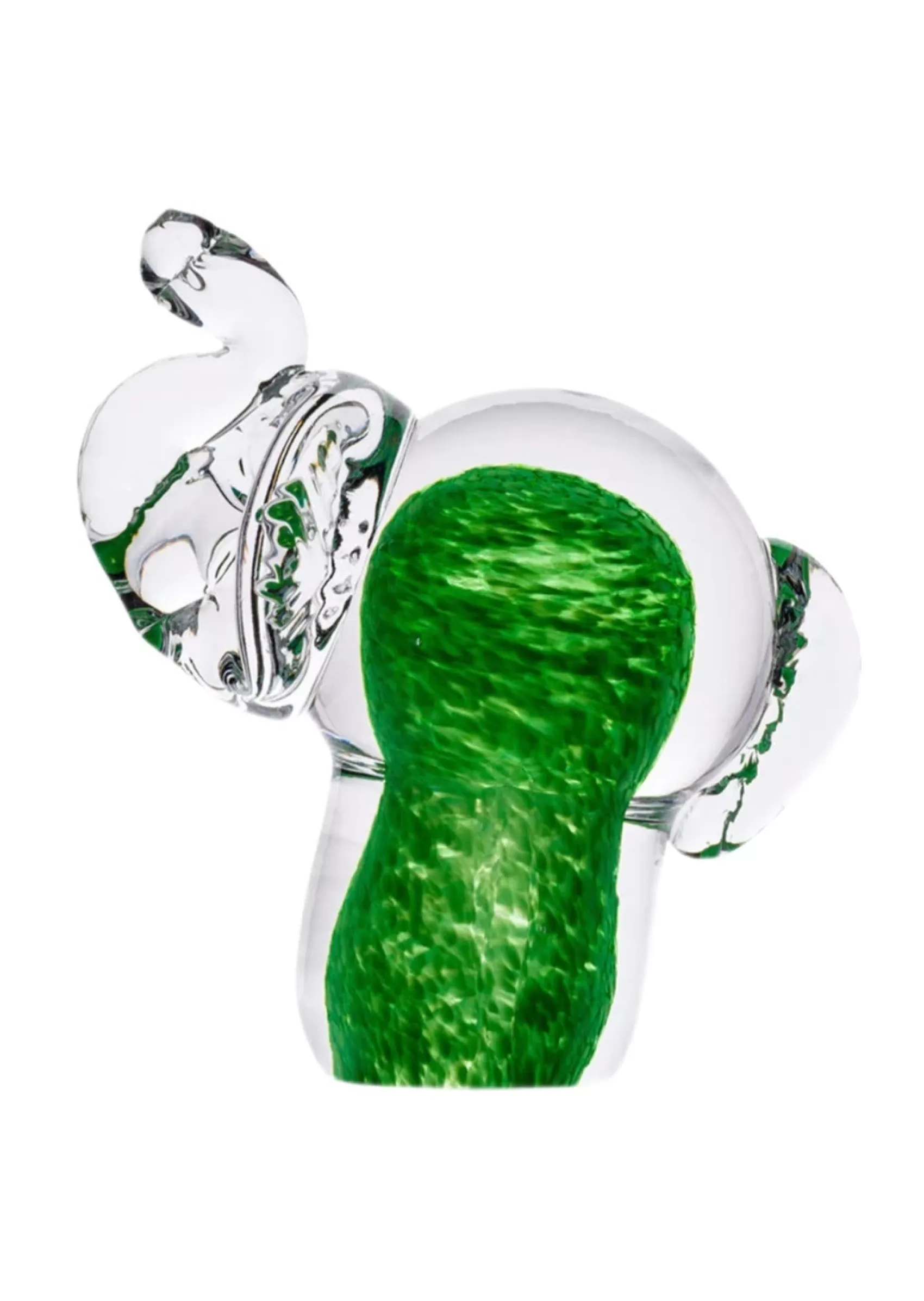 Irish Crystal | Irish Ornaments^Irish Handmade Glass Company Green Shamrock Glass Elephant