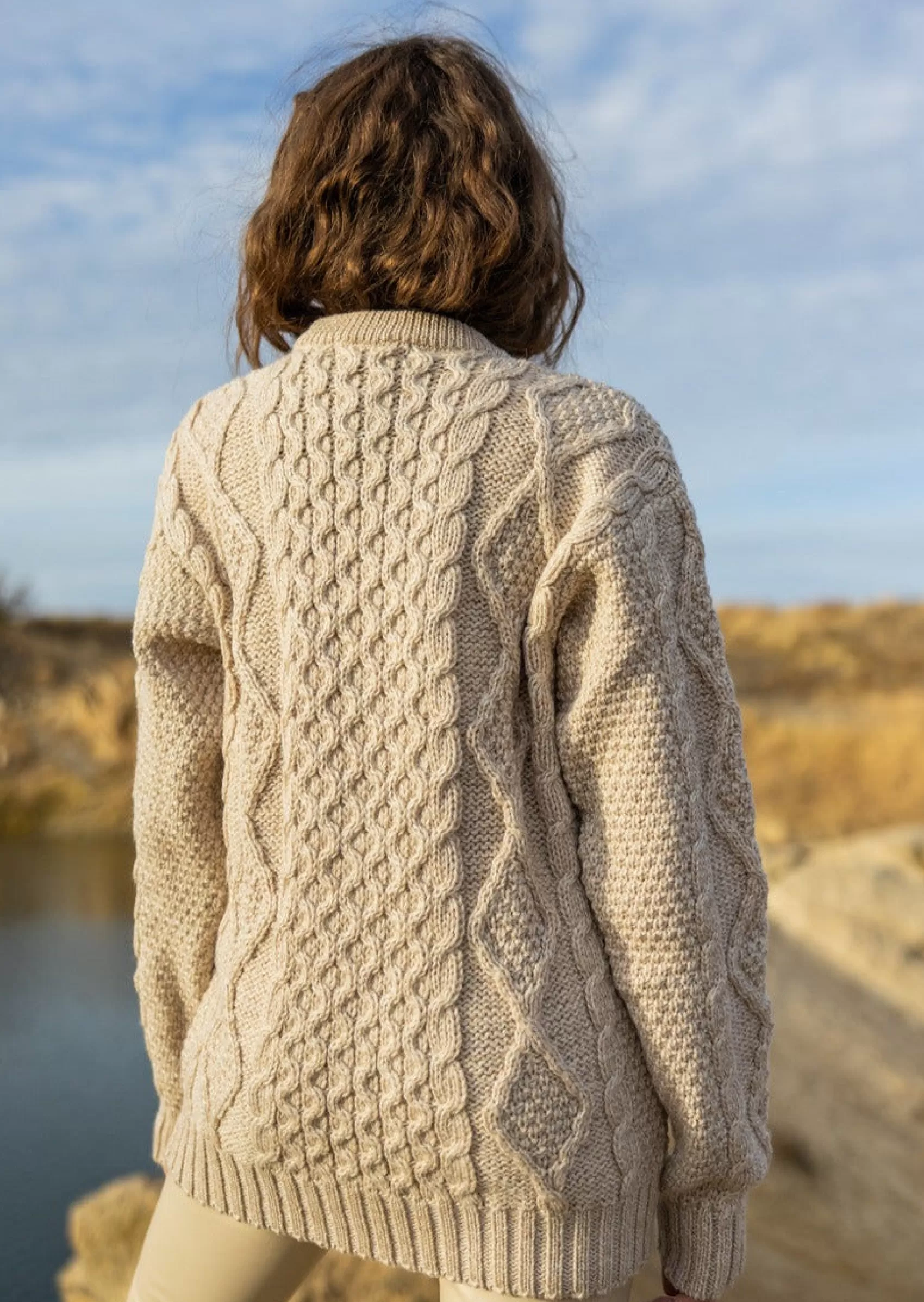 Aran Sweaters^Saol Heavy Weight Aran Sweater | Oatmeal