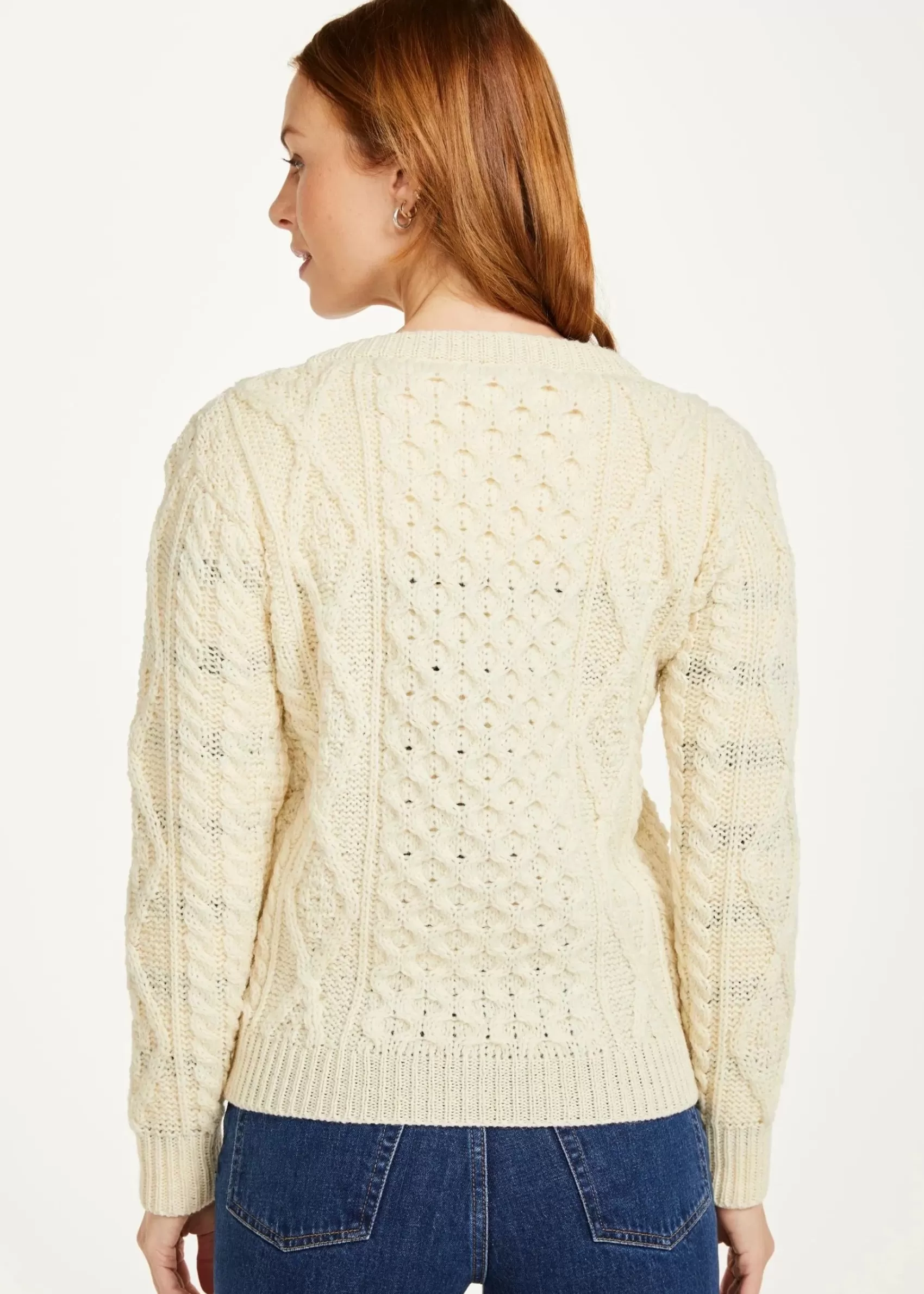 Aran Sweaters | Aran Cardigans^Aran Woollen Mills Inagh Ladies Aran Cardigan | Natural