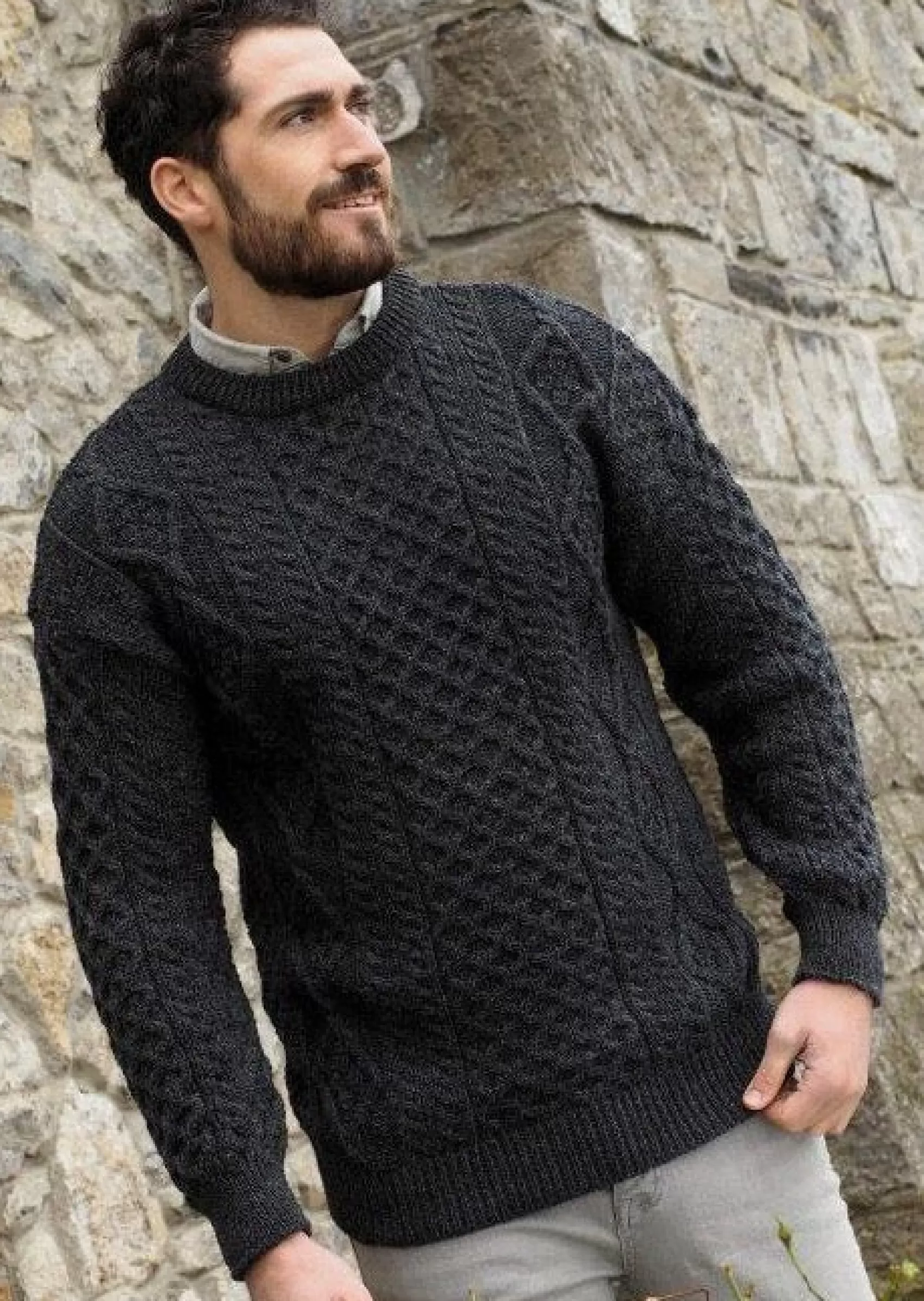 Aran Sweaters^Aran Crafts Inis Mor Aran Sweater | Charcoal