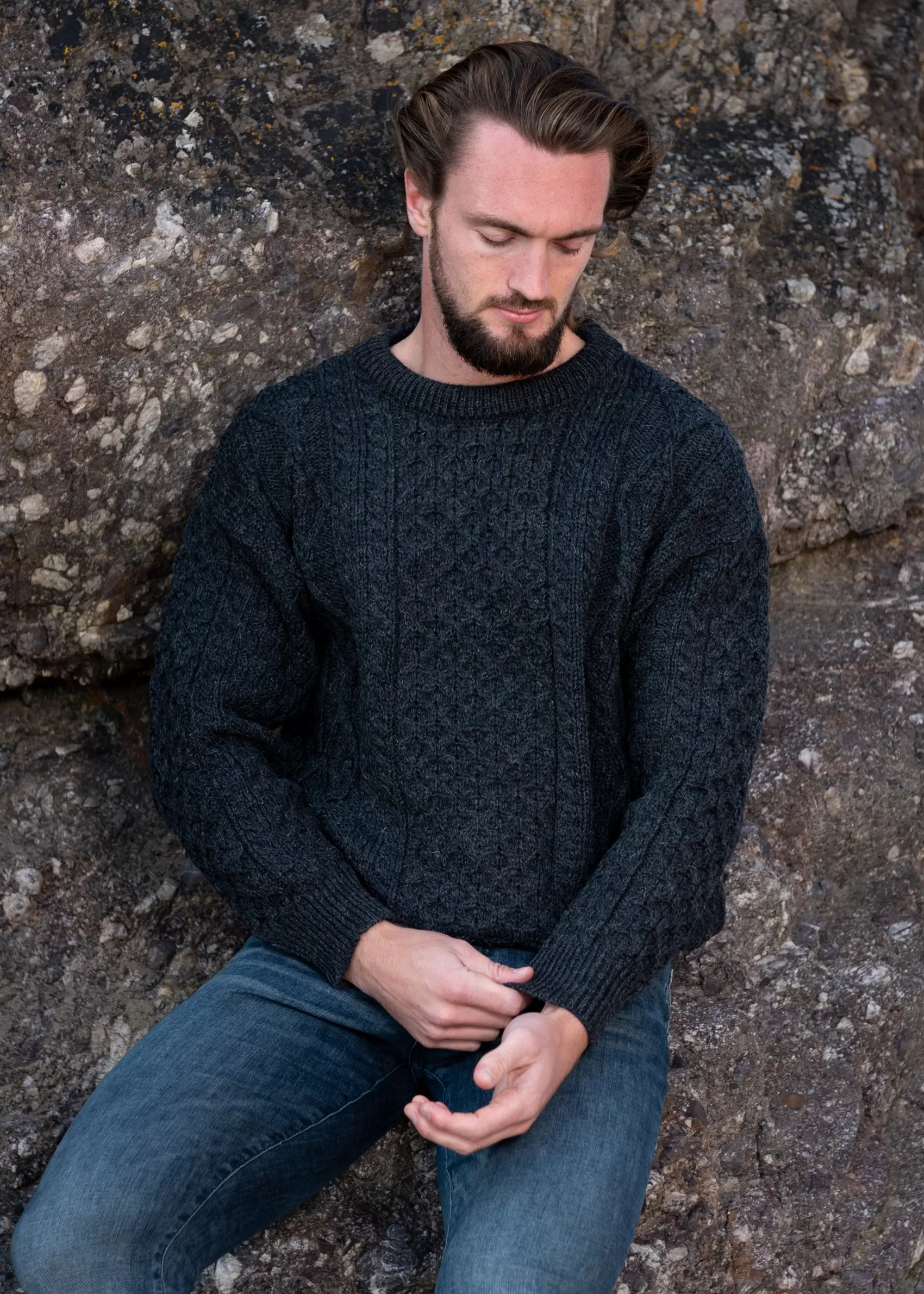 Aran Sweaters | Aran Sweaters^Aran Crafts Inis Mor Aran Sweater | Charcoal