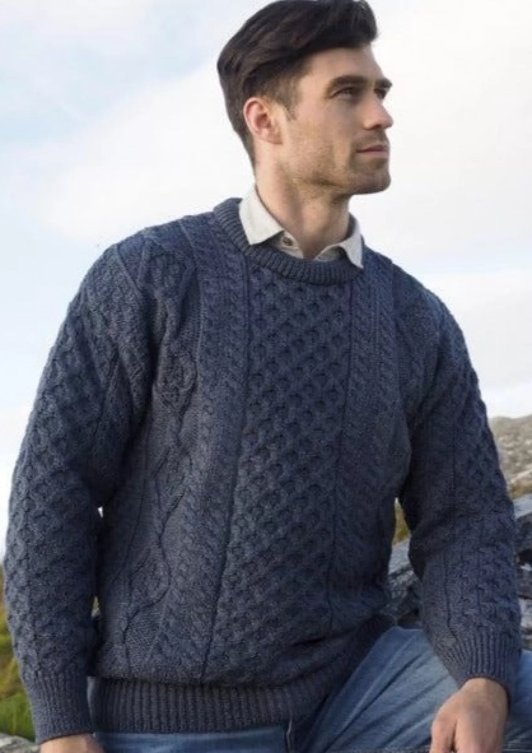 Aran Sweaters^Aran Crafts Inis Mor Aran Sweater | Denim