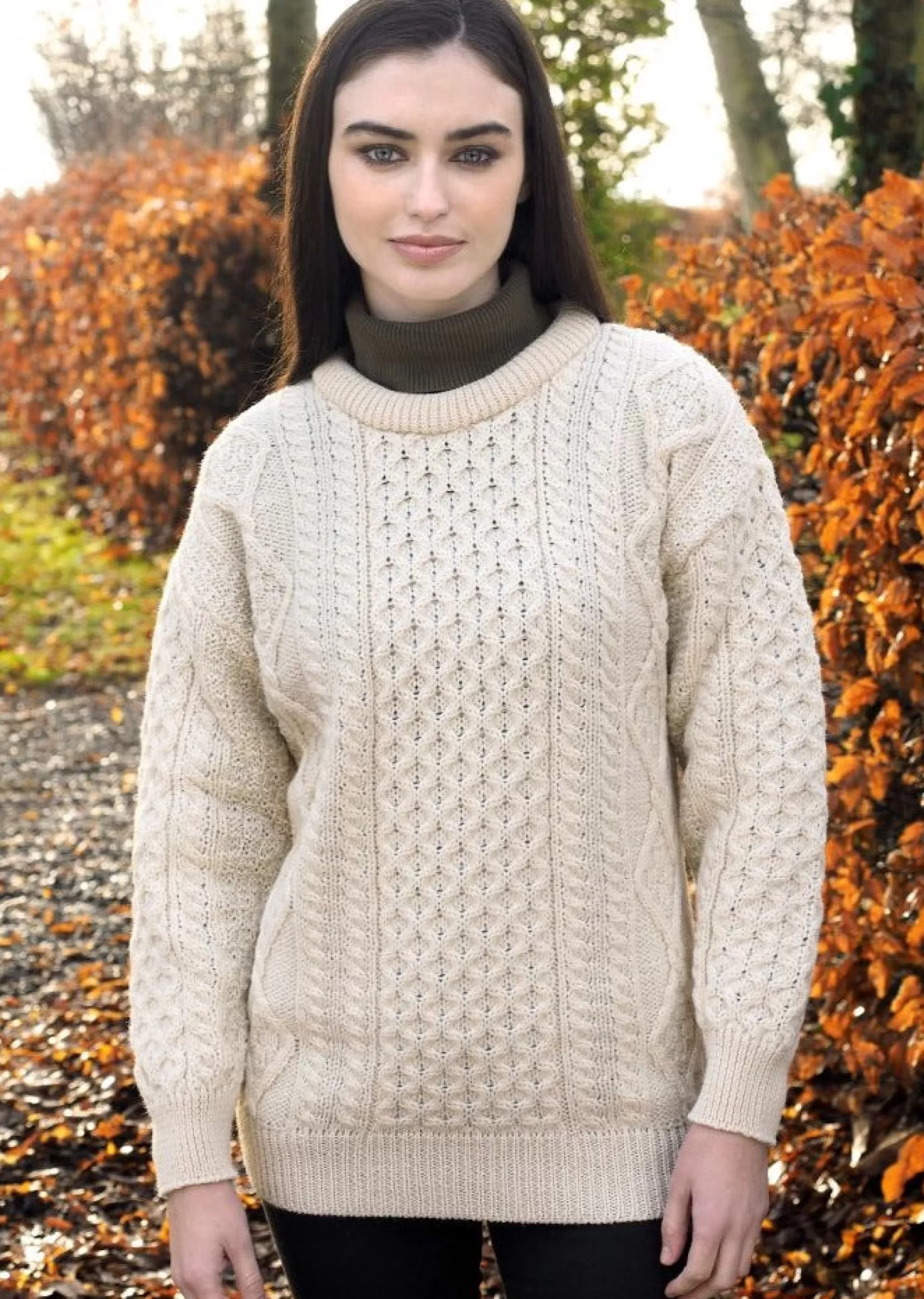 Aran Sweaters^Aran Crafts Inis Mor Aran Sweater | Natural