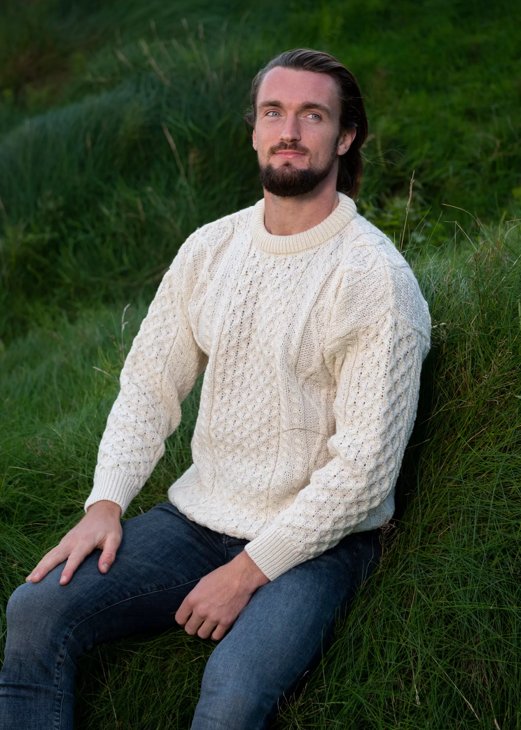 Aran Sweaters^Aran Crafts Inis Mor Aran Sweater | Natural