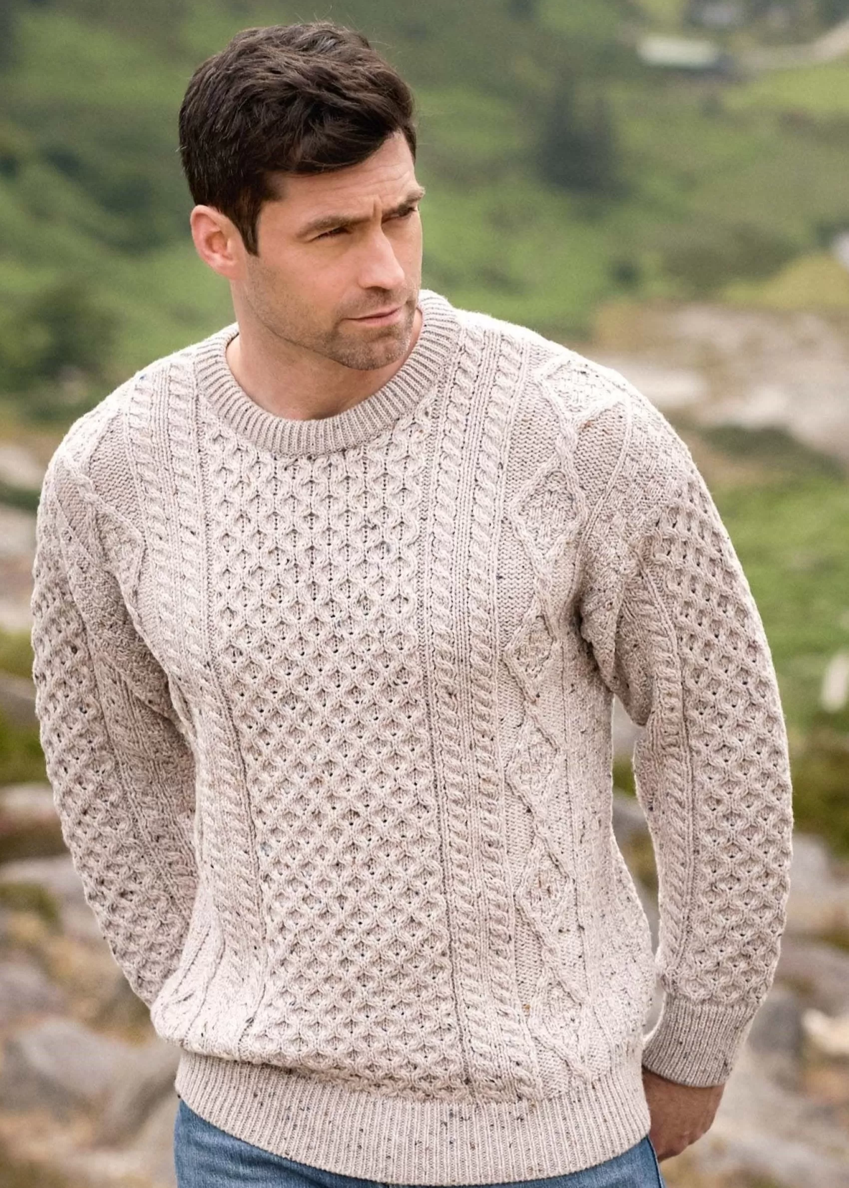 Aran Sweaters^Aran Crafts Inis Mor Aran Sweater | Oatmeal