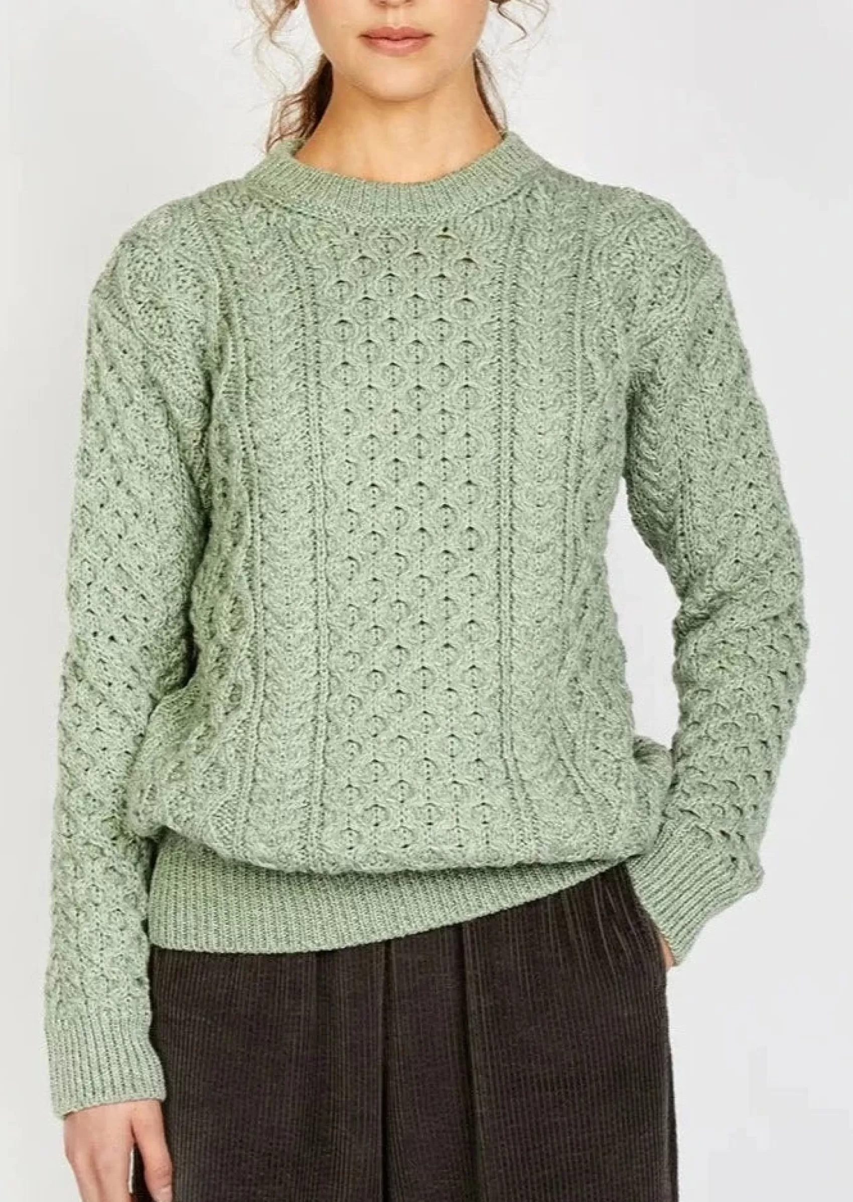 Aran Sweaters^Irelands Eye Knitwear IrelandsEye Aran Sweater | Sage Marl