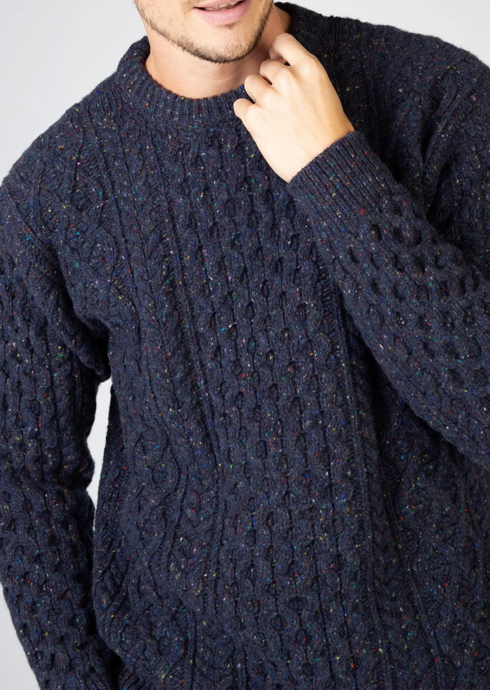 Aran Sweaters^Irelands Eye Knitwear IrelandsEye Cashmere Aran Sweater | Rich Navy