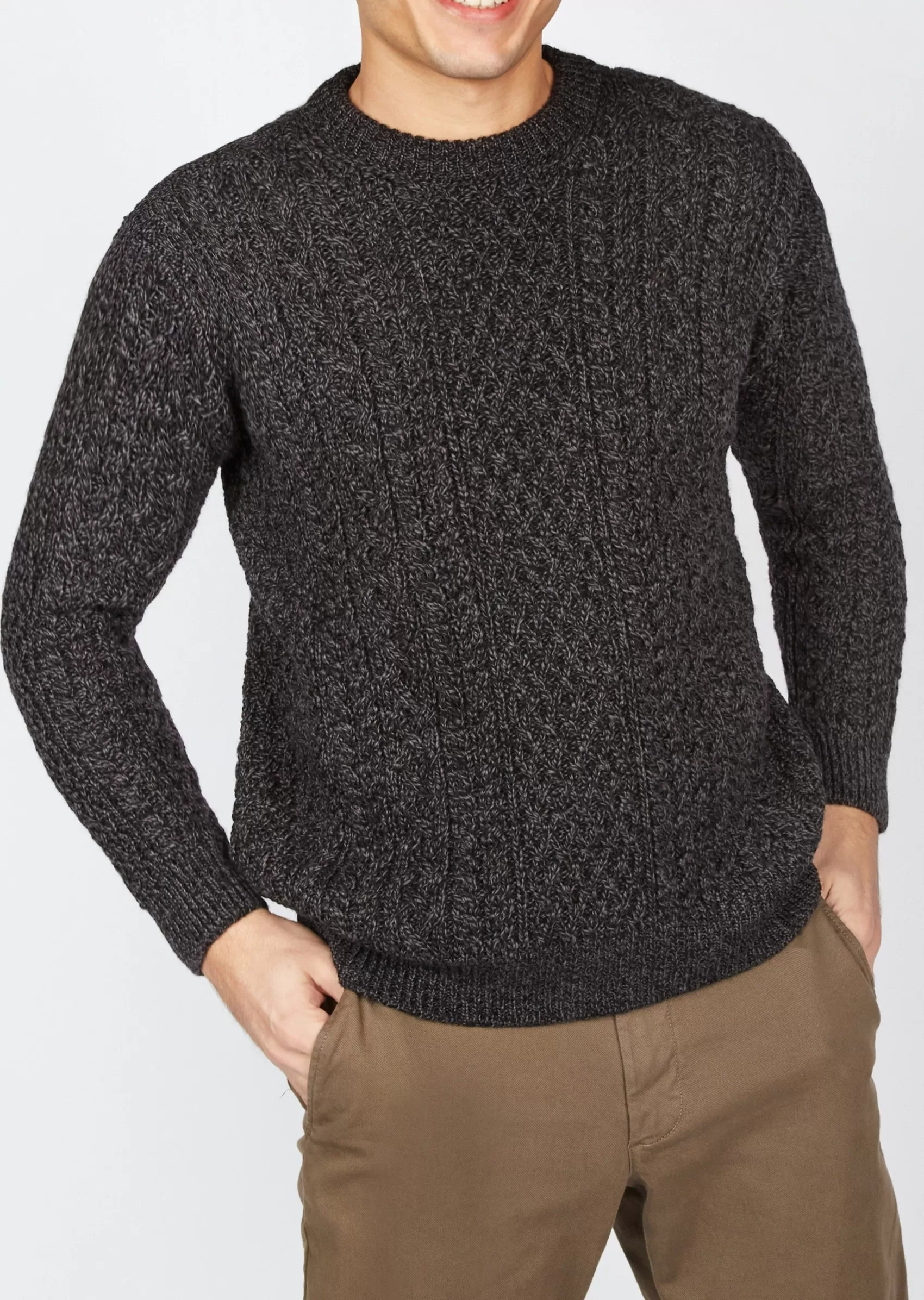 Aran Sweaters^Irelands Eye Knitwear IrelandsEye Cuileann Aran Sweater | Anthracite