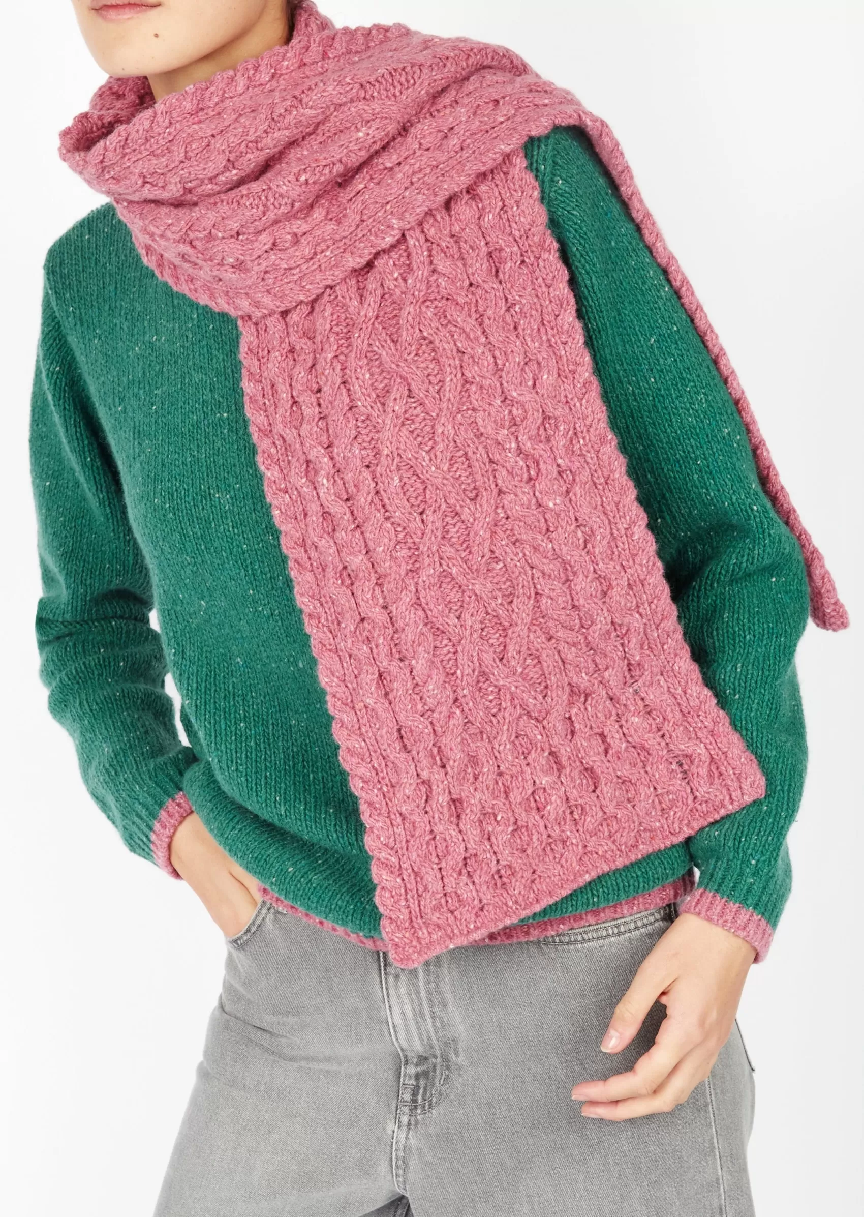 Scarves^Irelands Eye Knitwear IrelandsEye Luxe Aran Scarf | Bubblegum