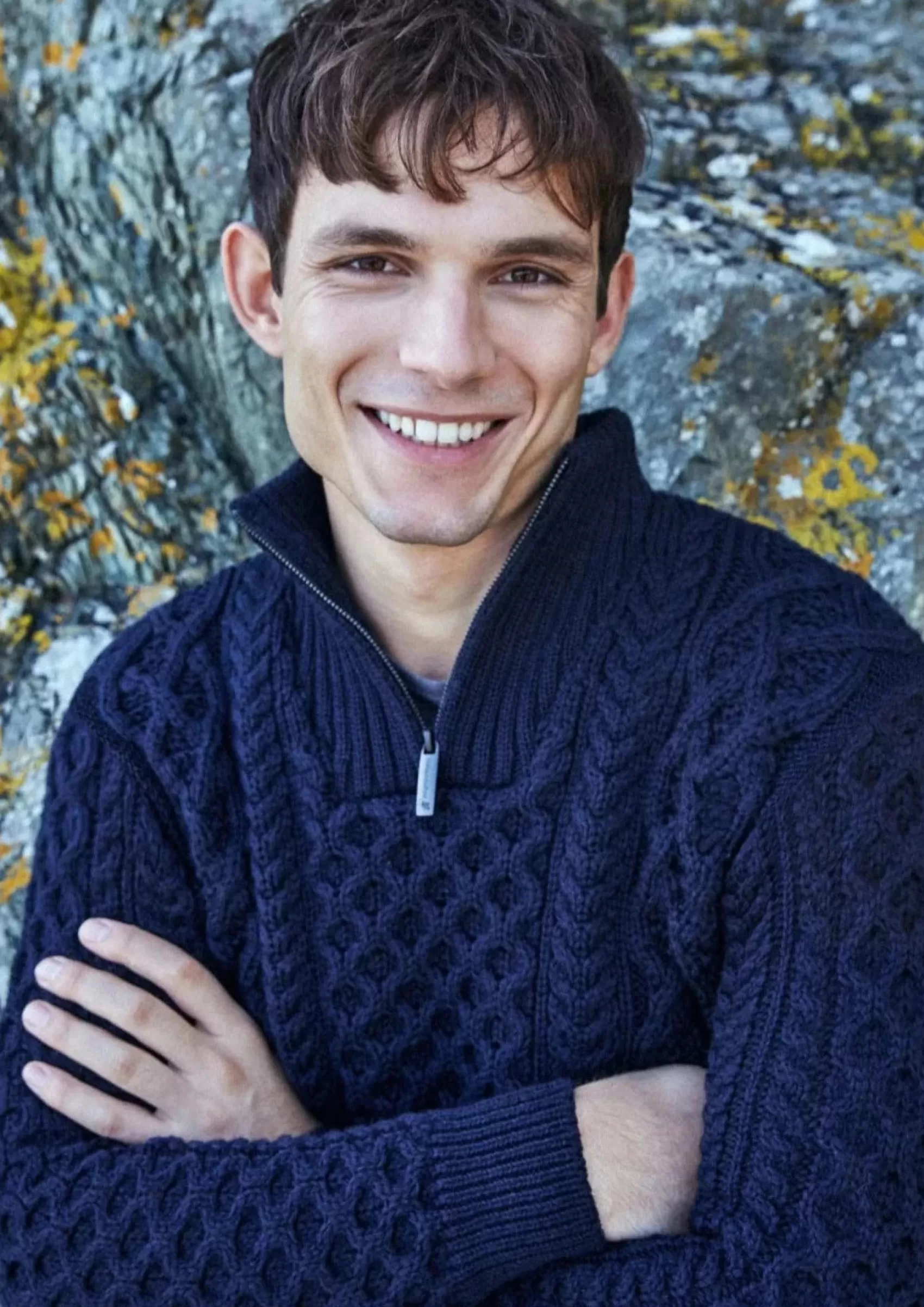 Aran Sweaters^Irelands Eye Knitwear IrelandsEye Men's Dromore Aran Sweater | Navy