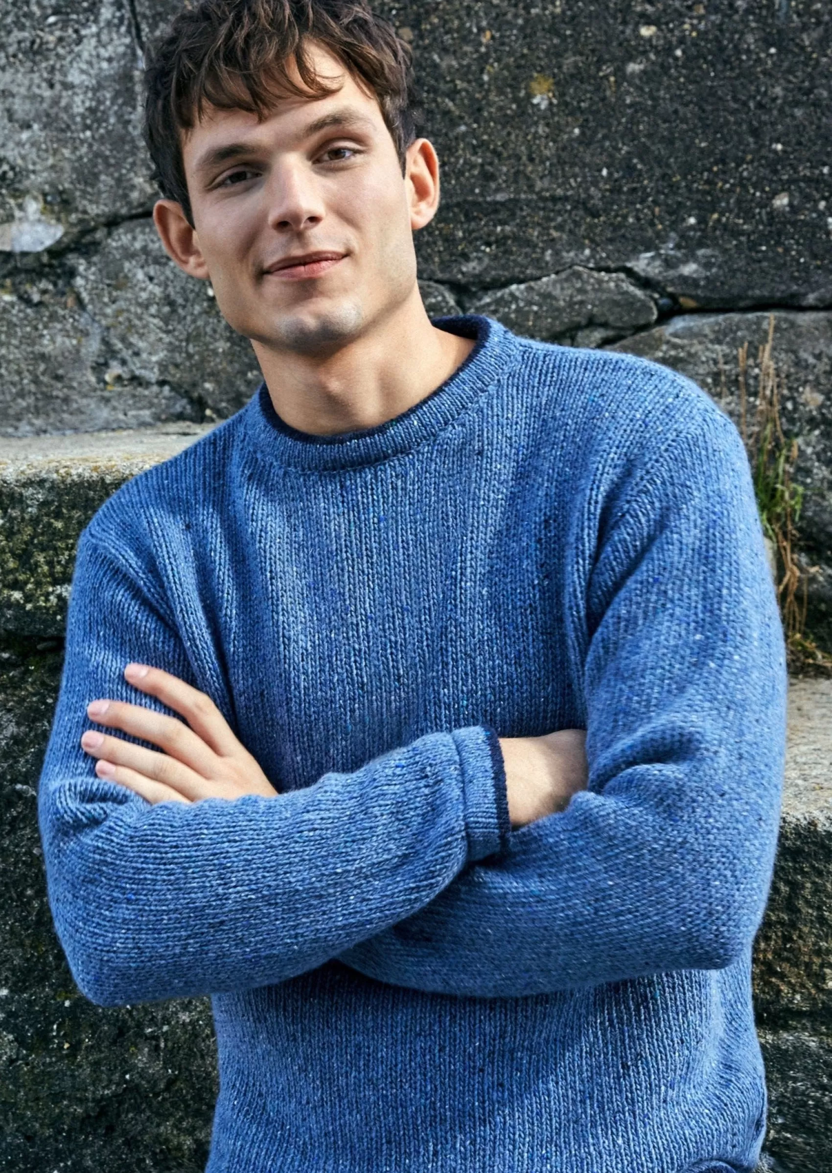 Aran Sweaters^Irelands Eye Knitwear IrelandsEye Men's Roundstone Sweater | Blue Ocean