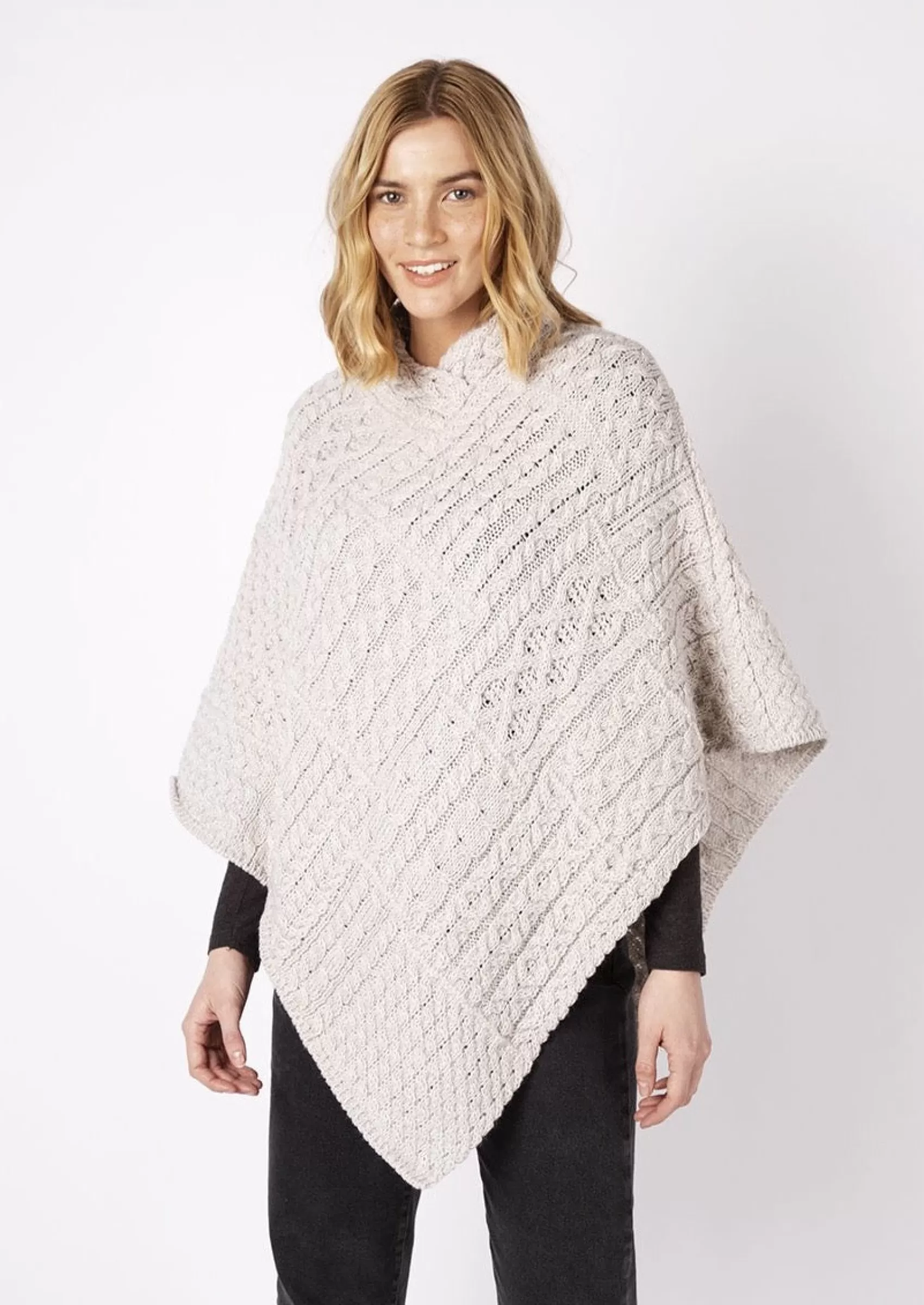 Ponchos / Capes / Shawls^Irelands Eye Knitwear IrelandsEye Poncho | Silver Marl